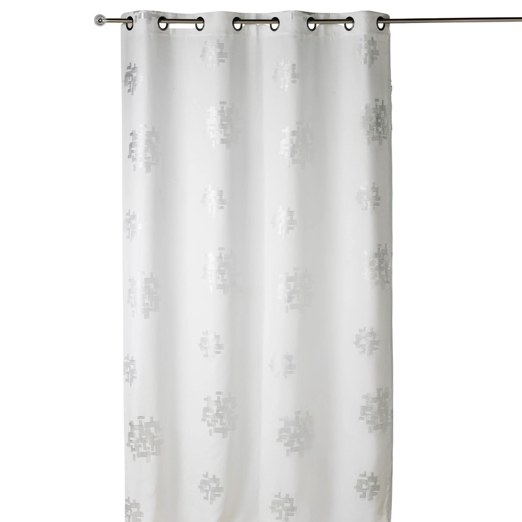 Rideau shantung imprimés motifs argent — vue 4