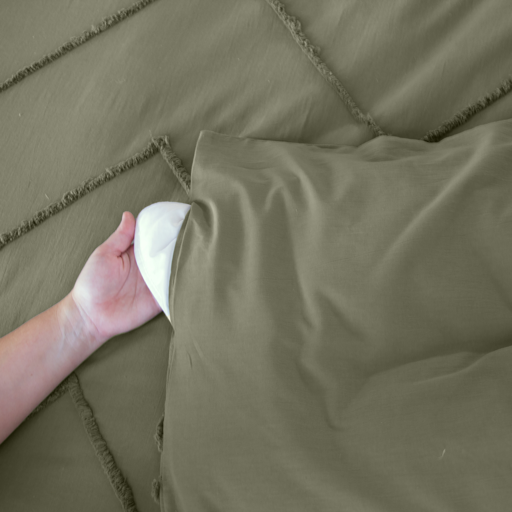 Parure de lit coton tuftée géométrique — vue 4