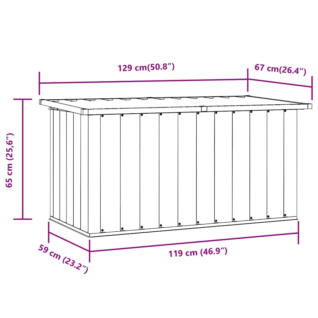 Coffre de rangement de jardin en acier galvanisé — vue 4