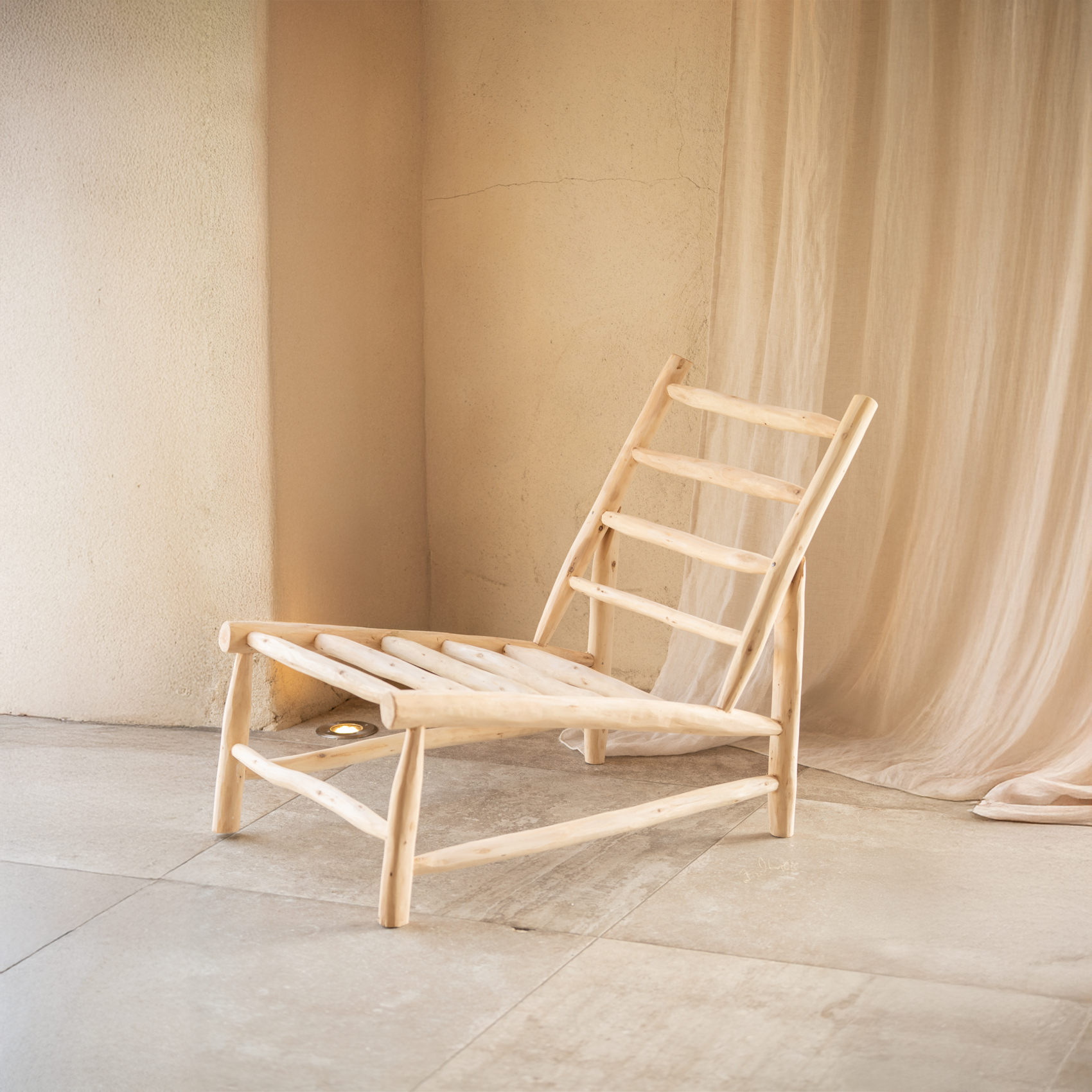 Fauteuil lounge bois organique — vue 5