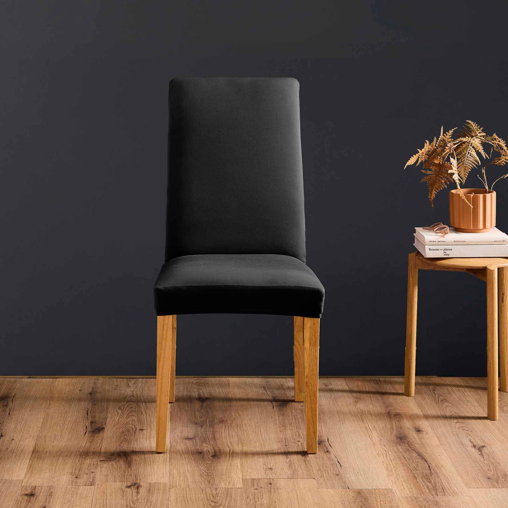 Housse de chaise extensible unie pour assise 40 à 50 cm