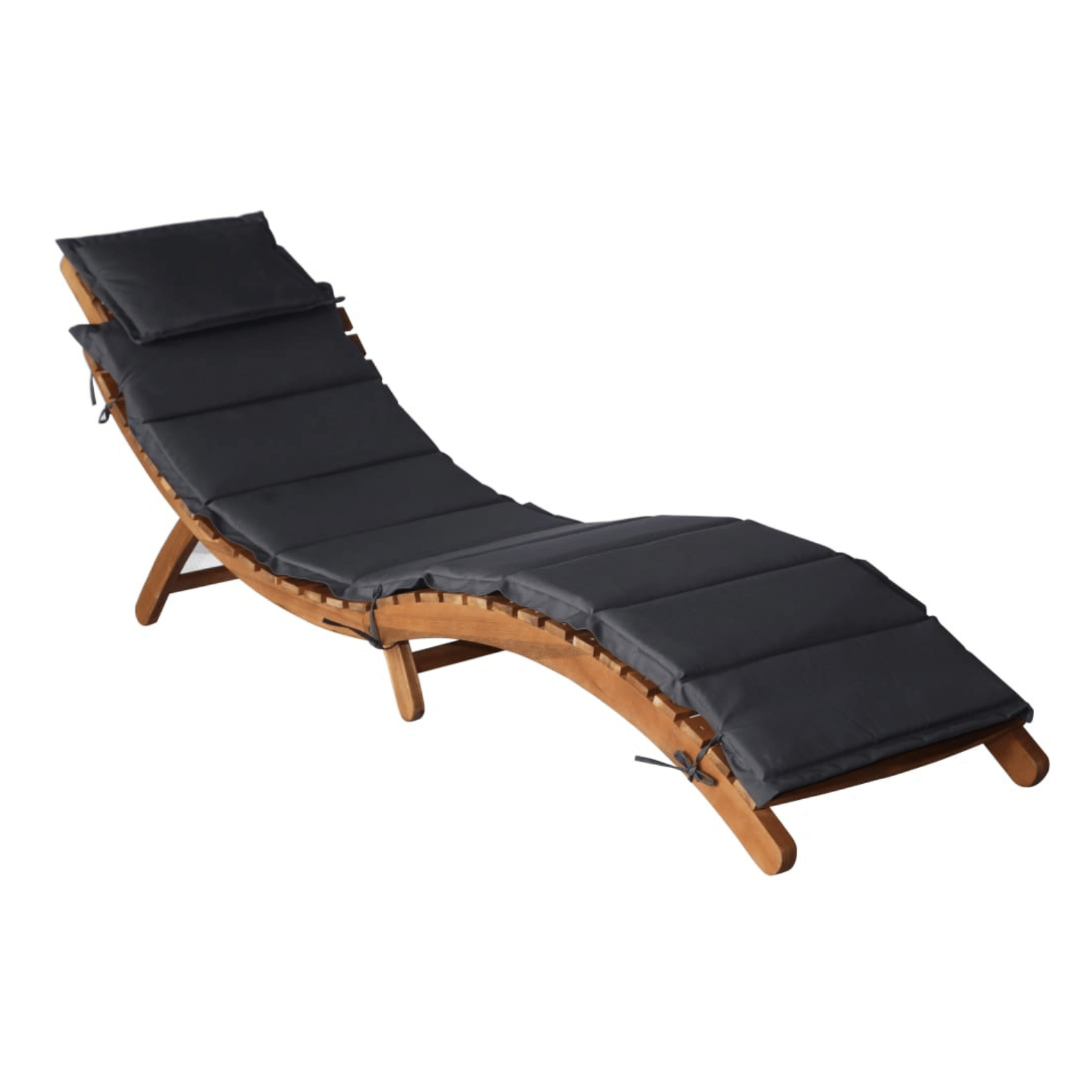 Chaise longue avec coussin bois d'Acacia — vue 5
