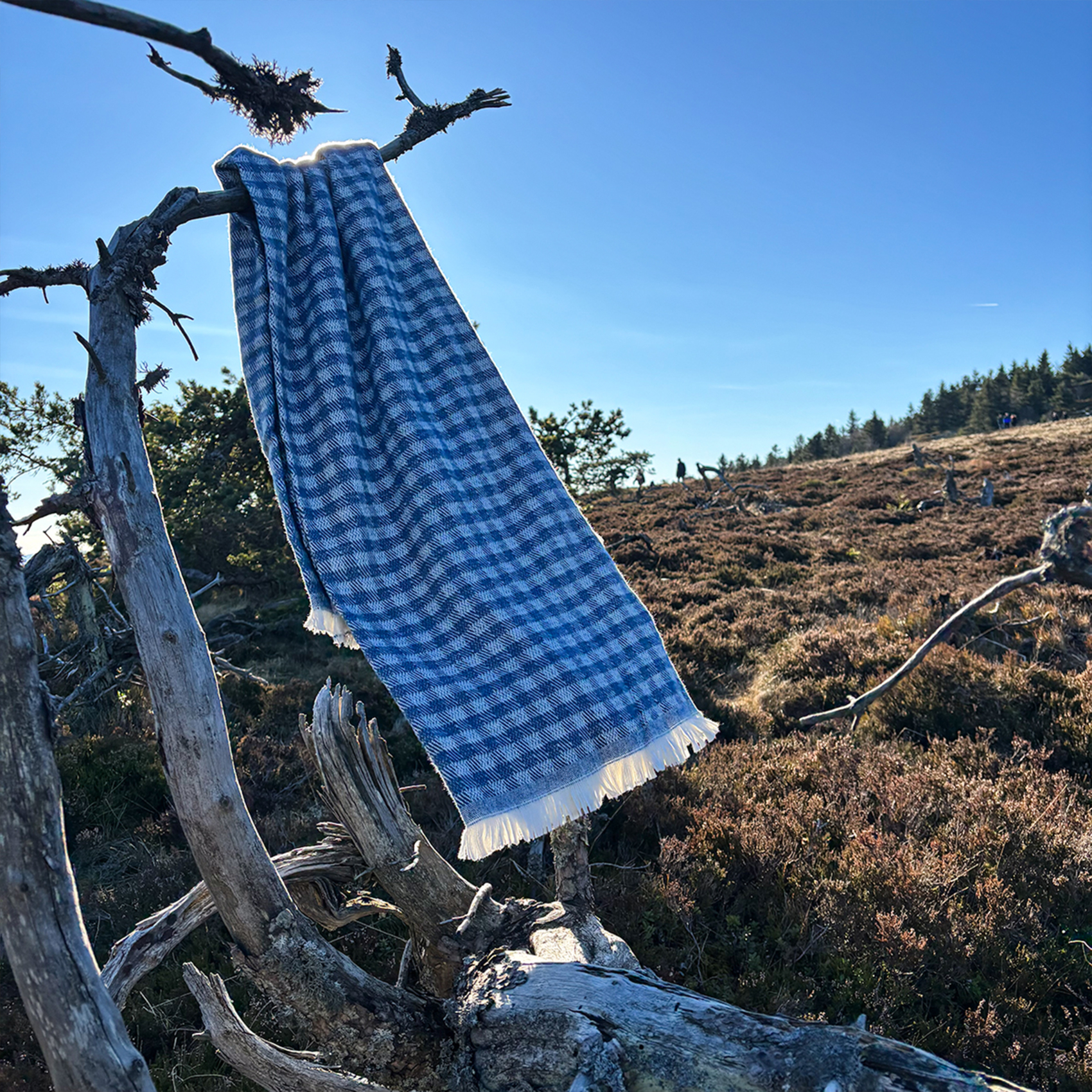 Plaid jacquard vichy en coton — vue 6