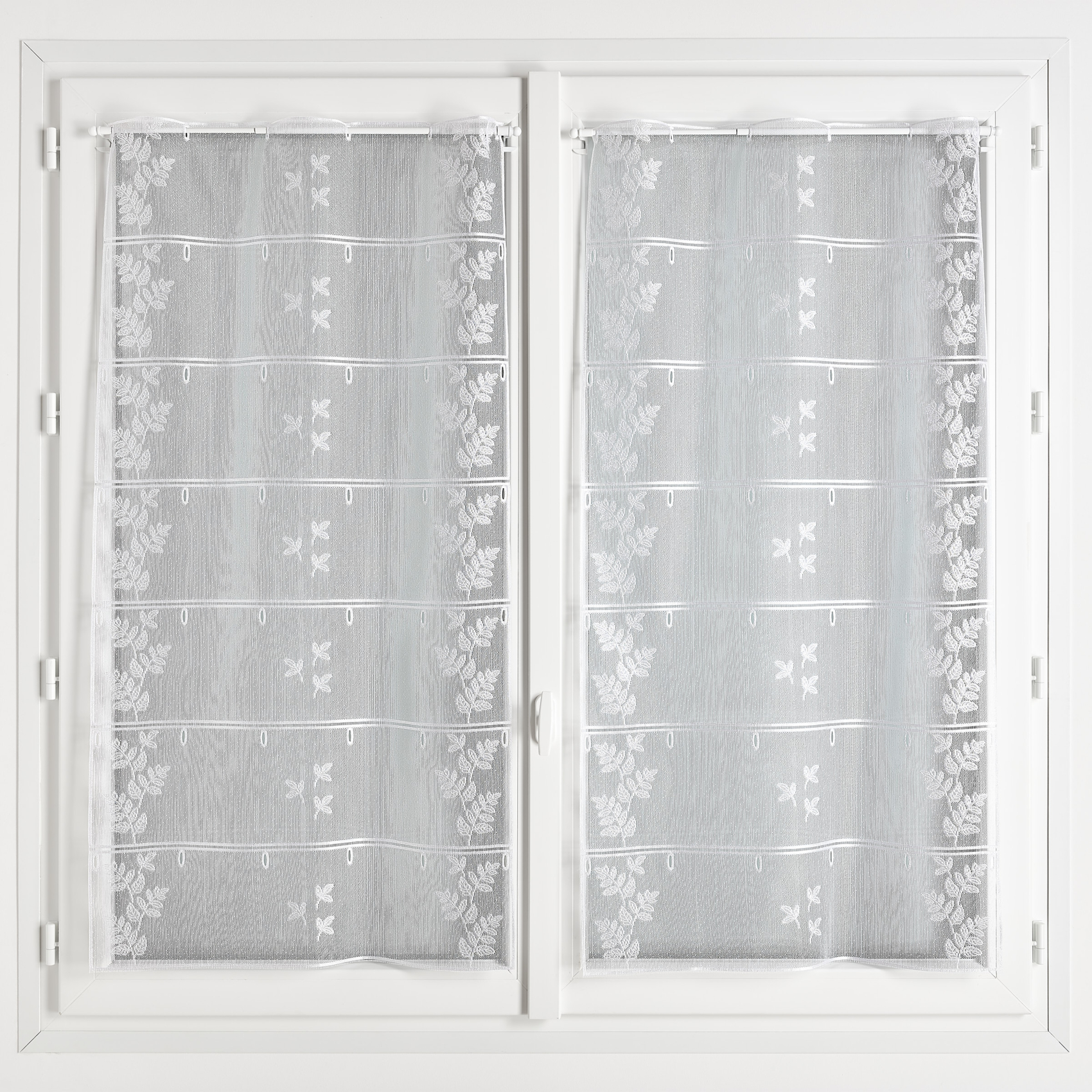 Modulable en maille brodée motif feuilles