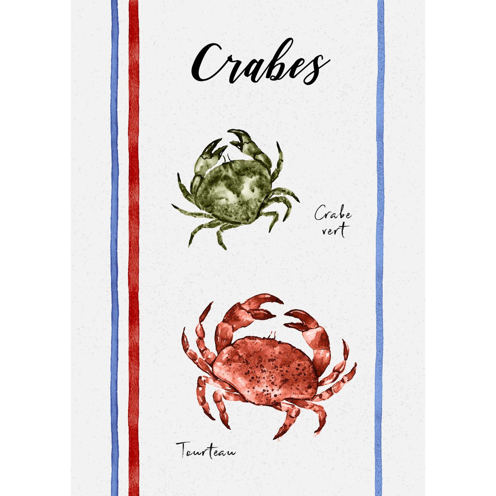 Lot de 3 torchons en coton lavé fruits de mer — vue 3