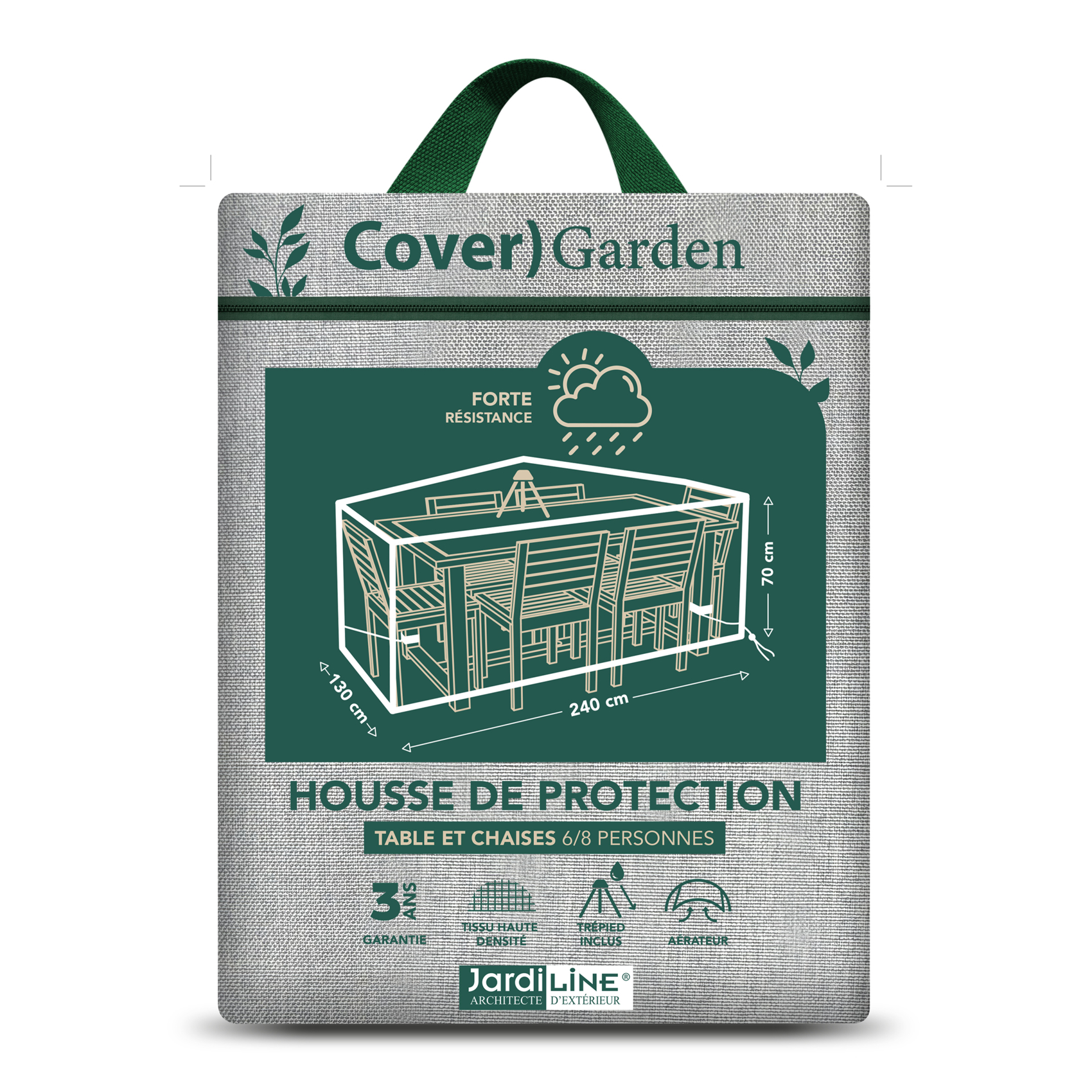 Housse de protection table de jardin rectangulaire et chaises