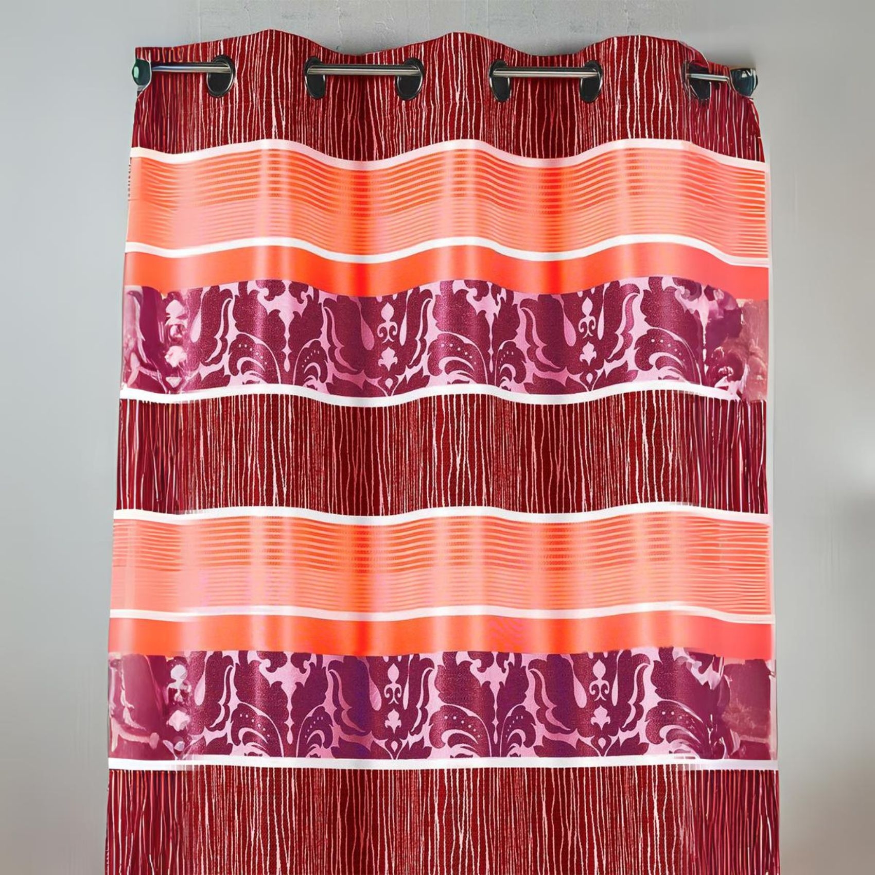 Rideau en jacquard à rayures horizontales colorées — vue 5