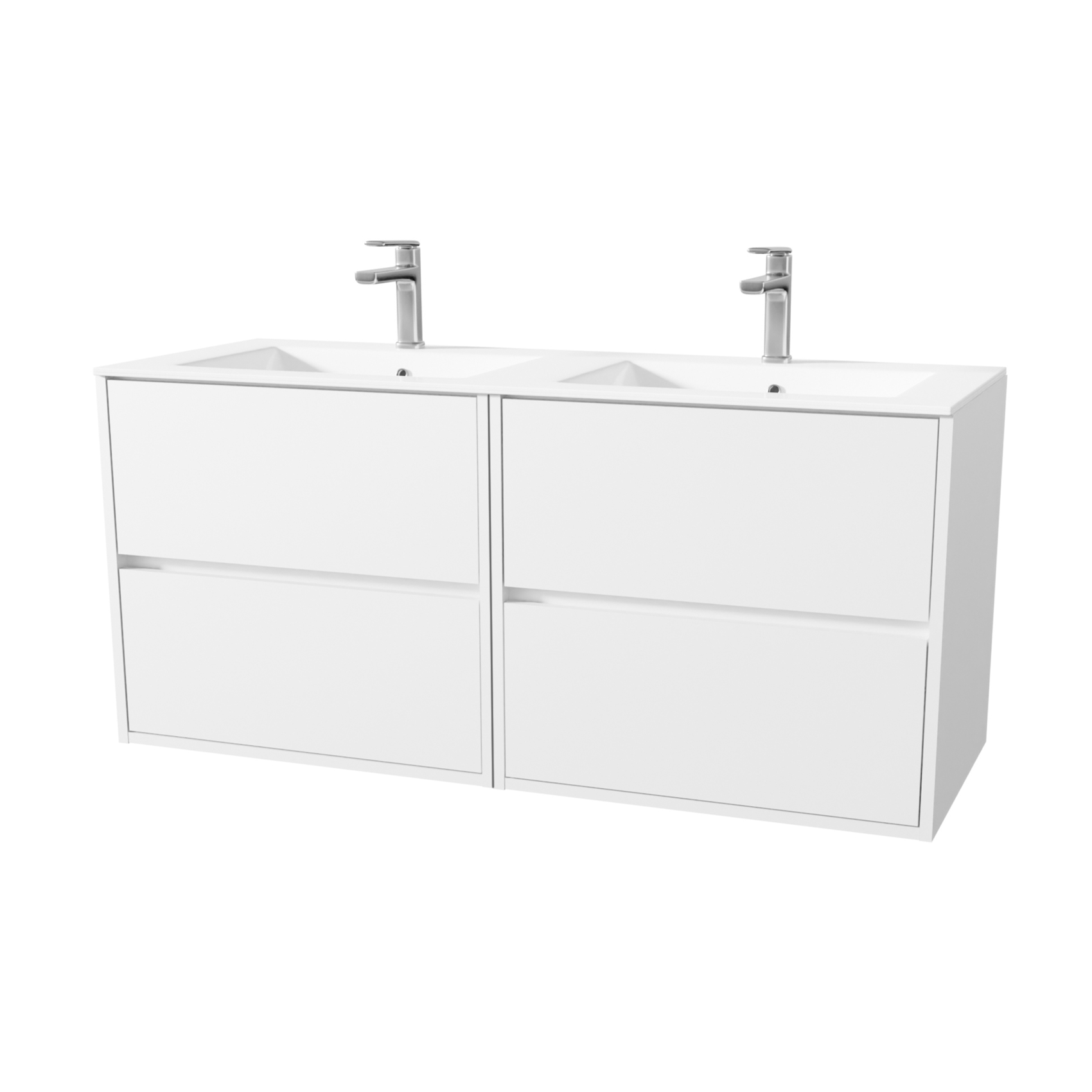 Meuble de salle de bains suspendu double vasque avec 4 tiroirs — vue 6