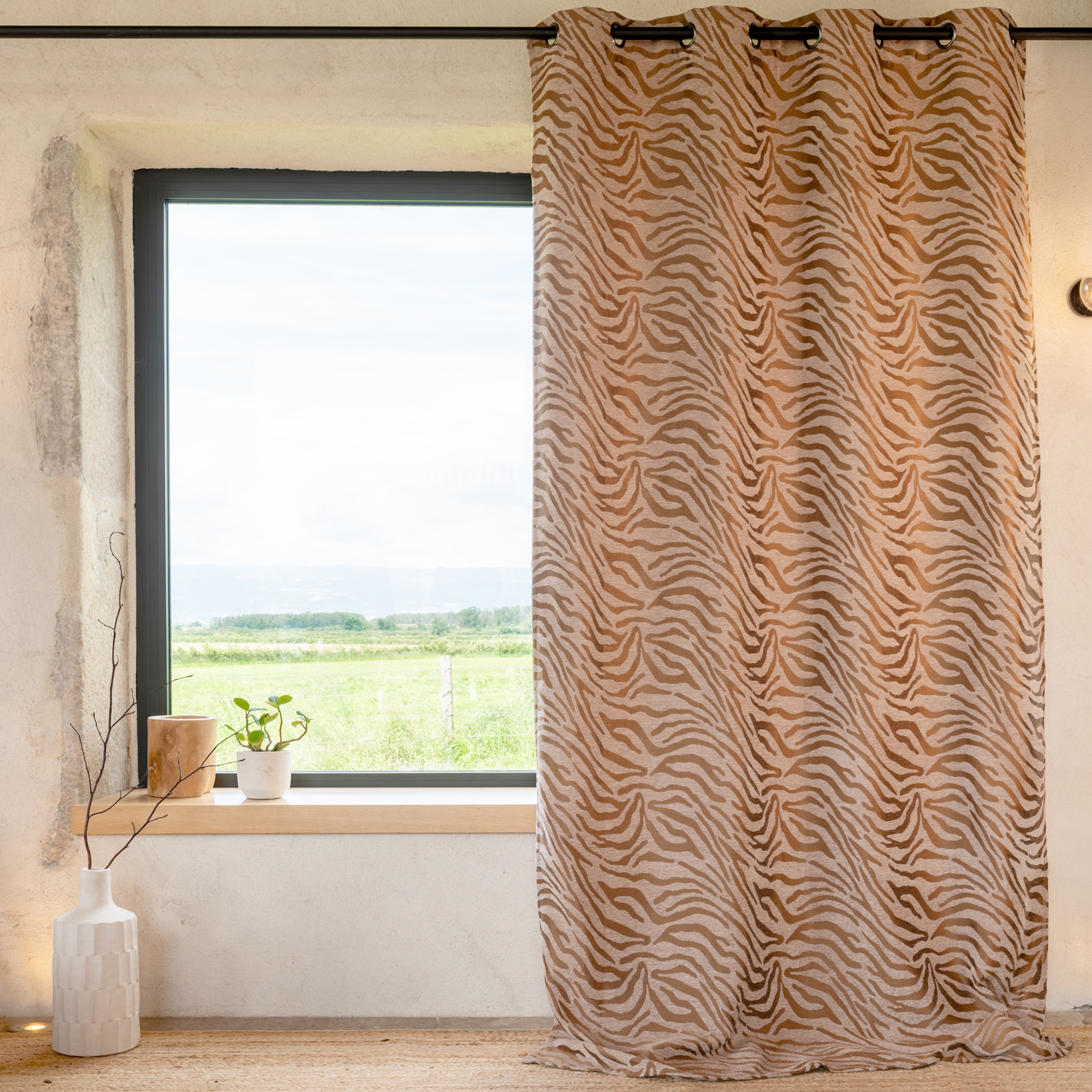 Rideau zèbre tissu chenille