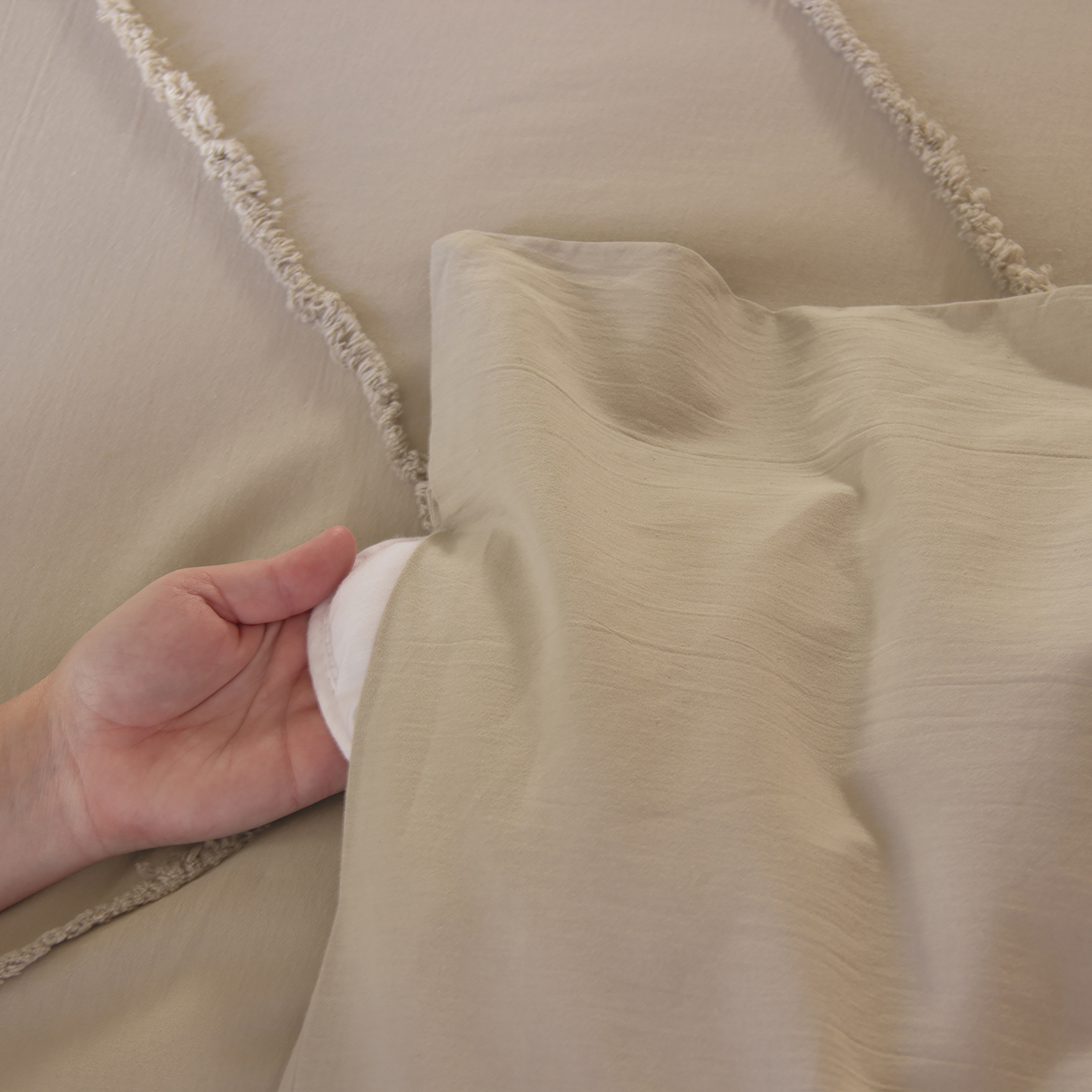 Parure de lit coton lavé tuftée géométrique — vue 4