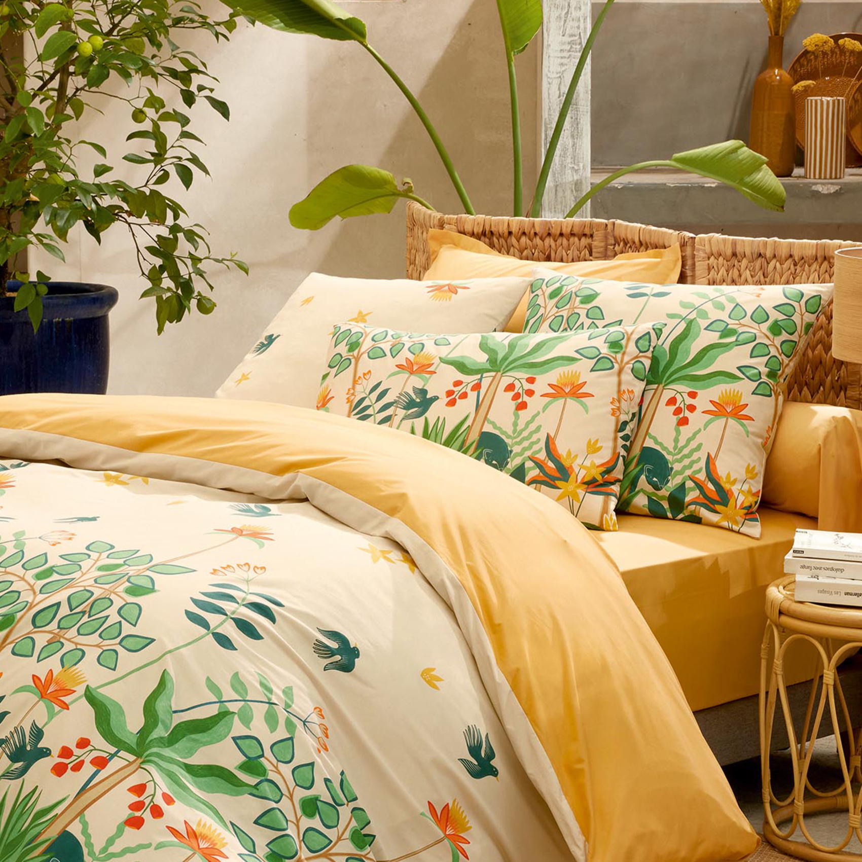 Taie d’oreiller percale de coton 80 fils tropical