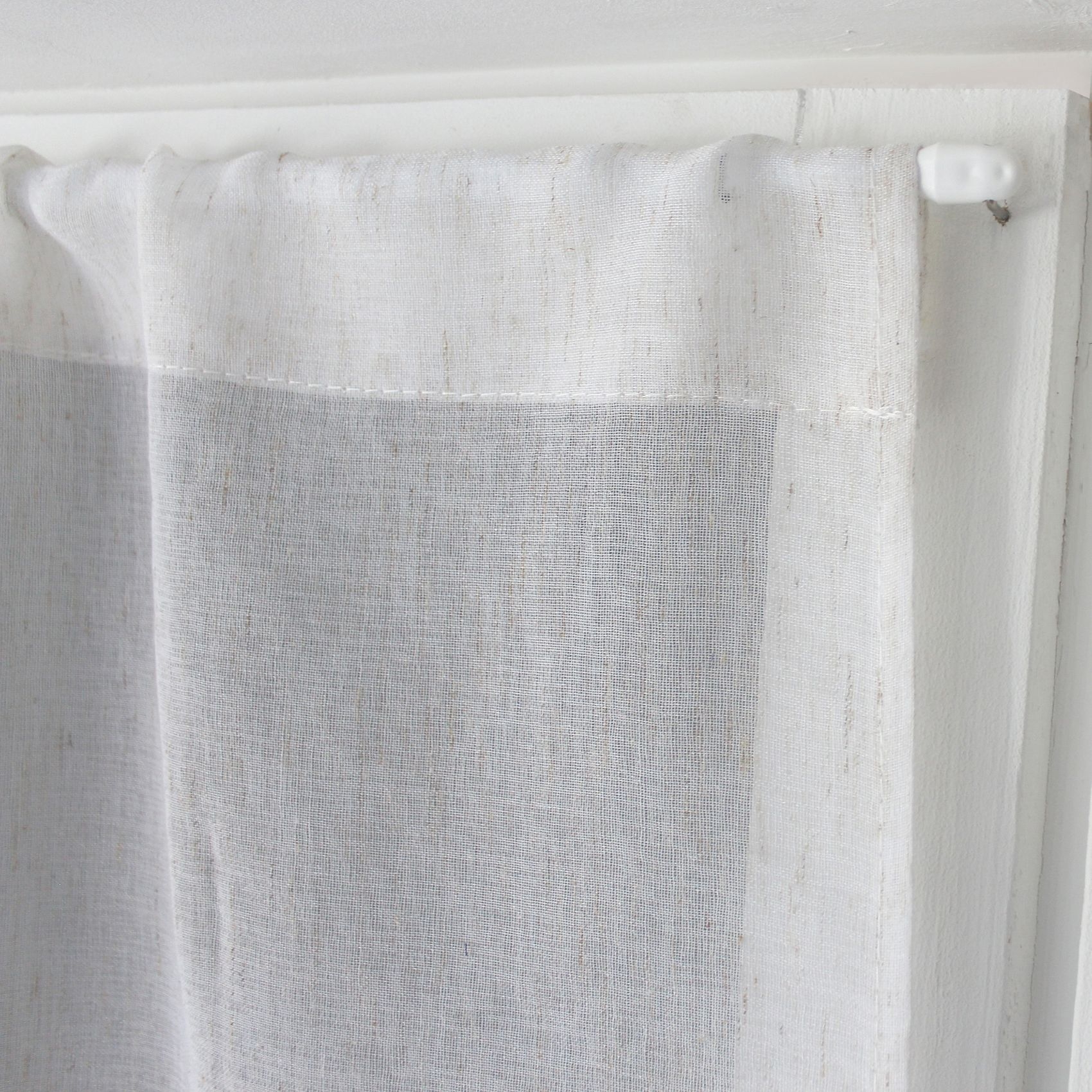 Paire de petits rideaux aspect lin finition pointe — vue 4