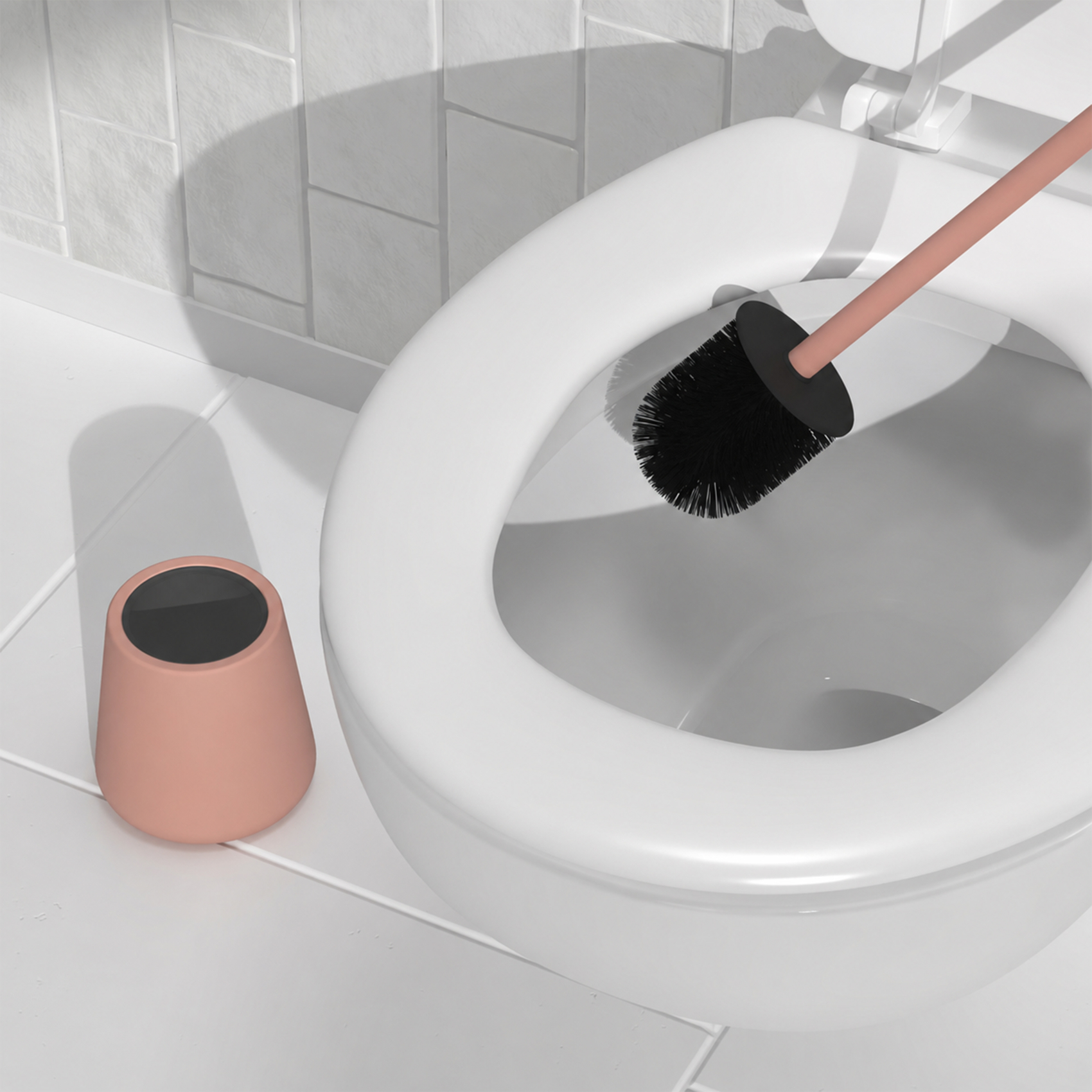 Brosse WC avec porte-brosse en grès céramique — vue 4