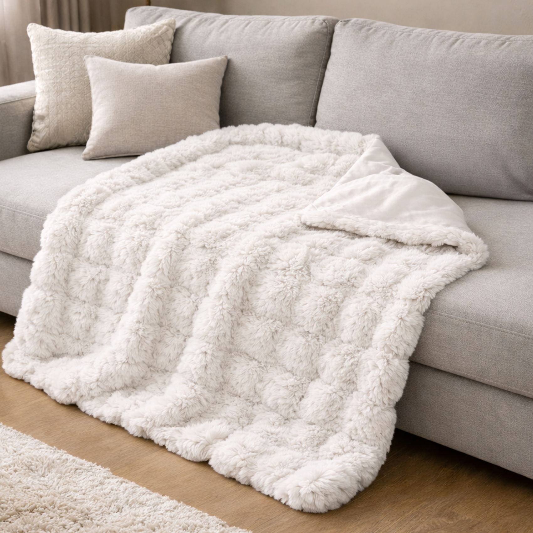 Plaid ultra doux 700 g/m² effet relief bubble — vue 3