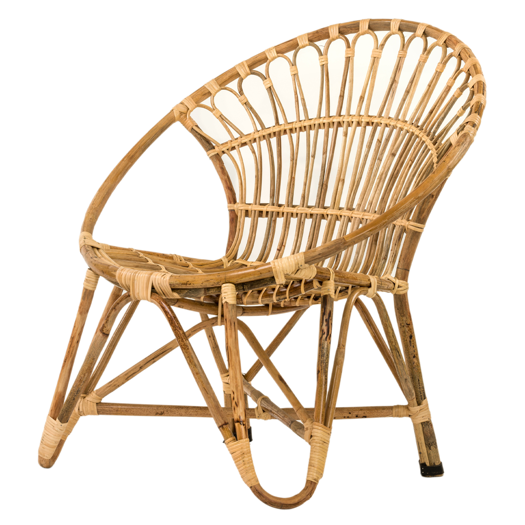 Fauteuil de jardin rond en rotin tressé