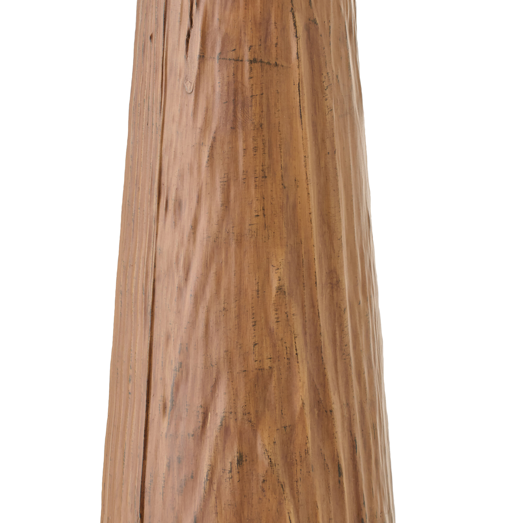 Lampadaire en poterie avec pied effet bois — vue 3