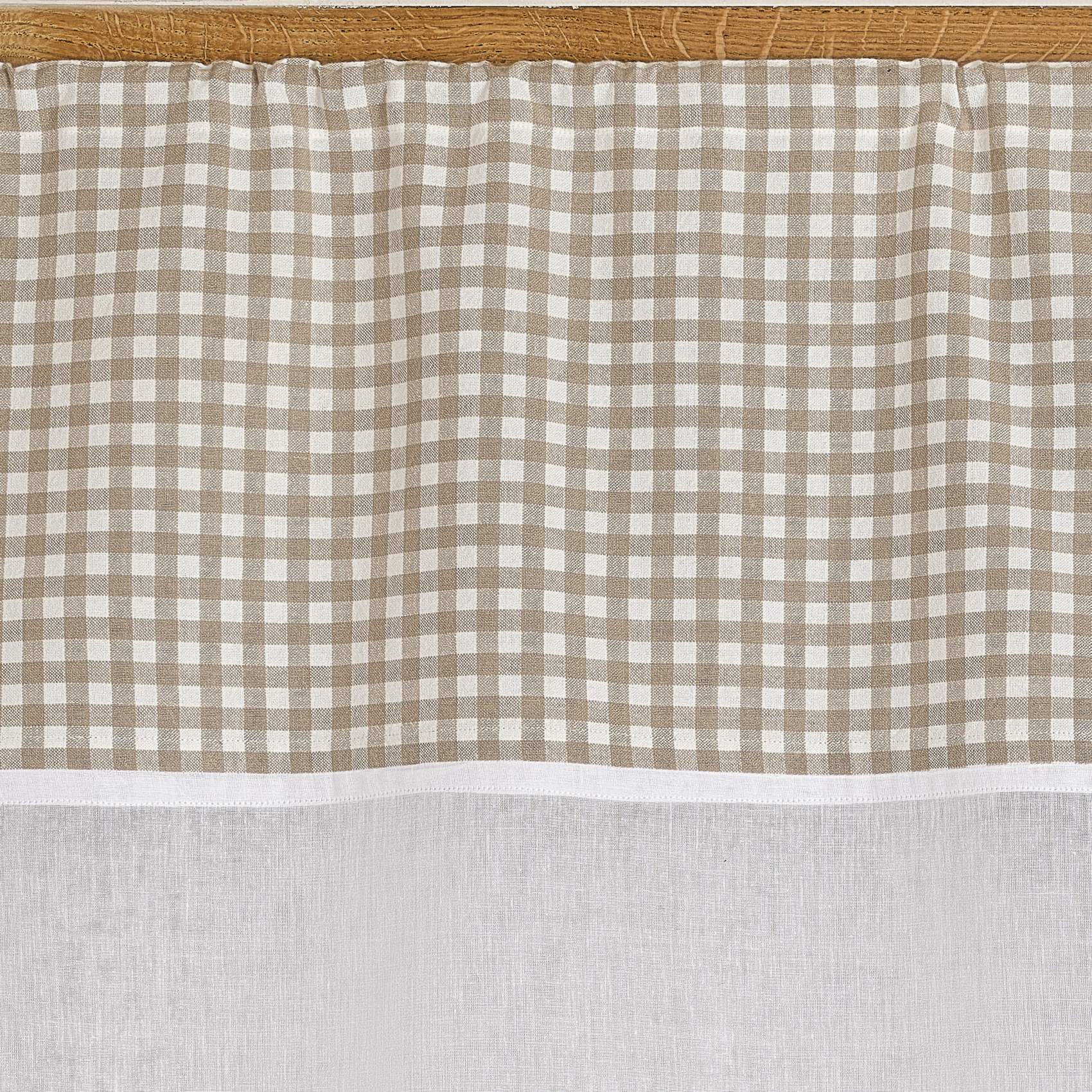 Vitrage coton à parement vichy et bas pointe — vue 3