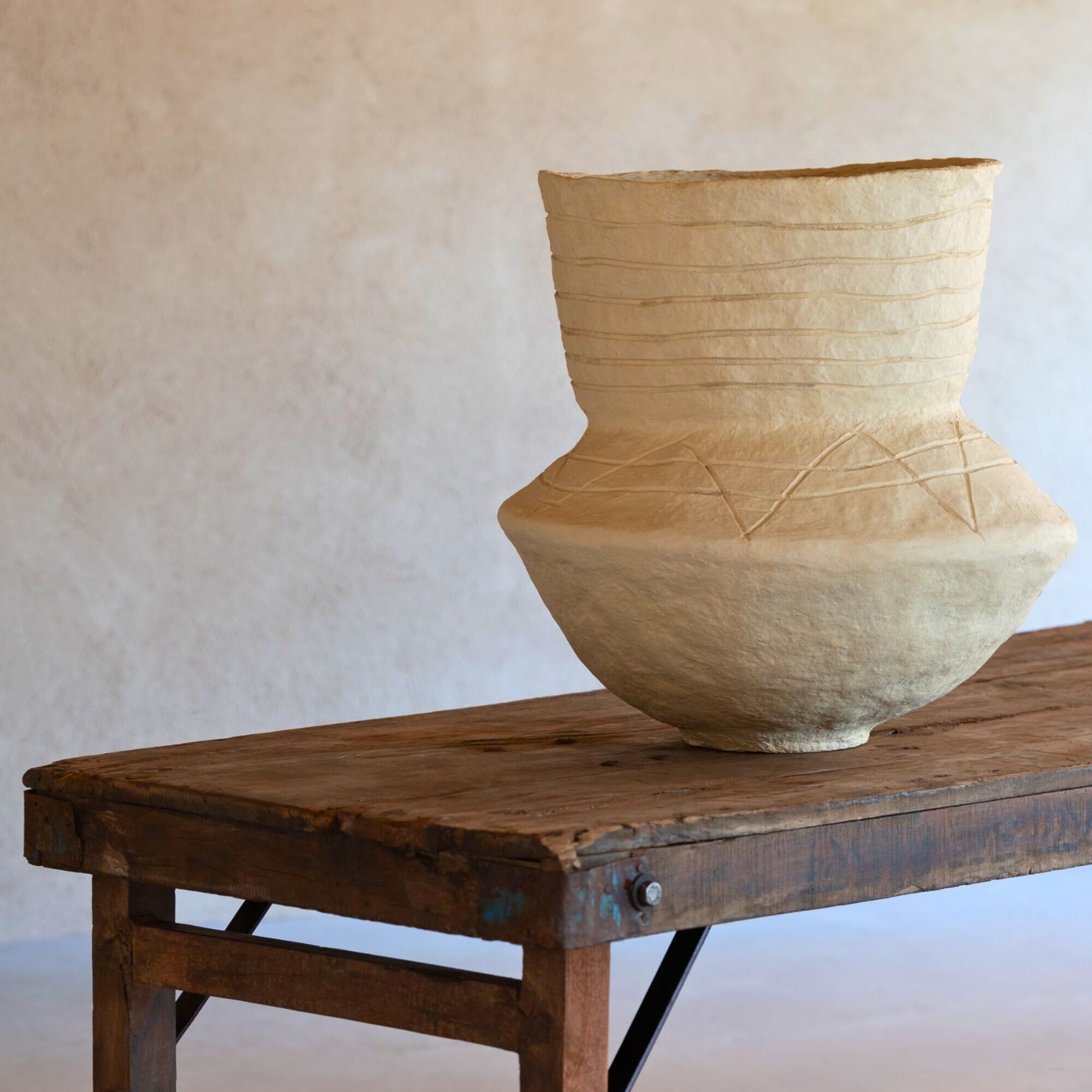 Pot décoratif en papier mâché naturel — vue 3