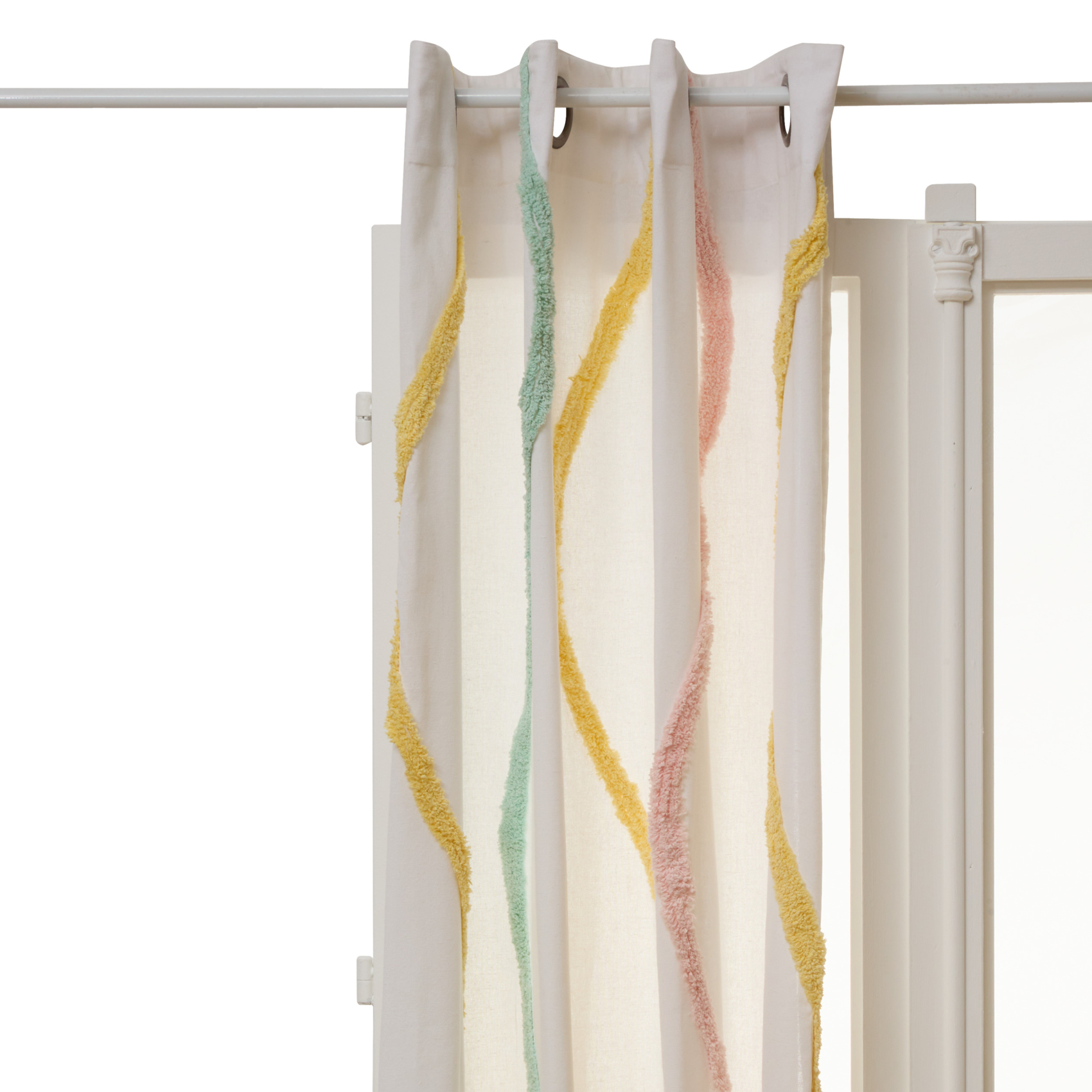 Rideau à œillets tufté ondulations