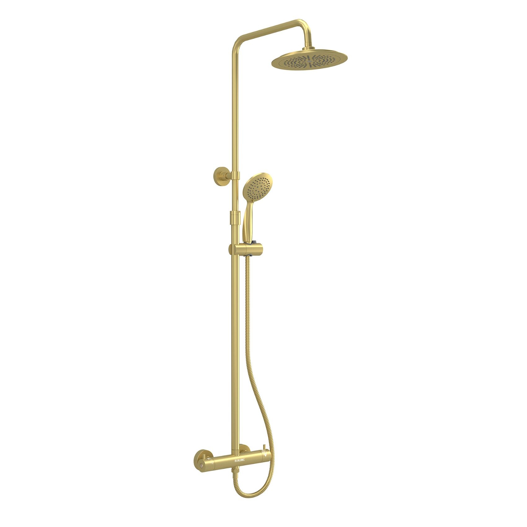 Colonne de douche thermostatique dorée