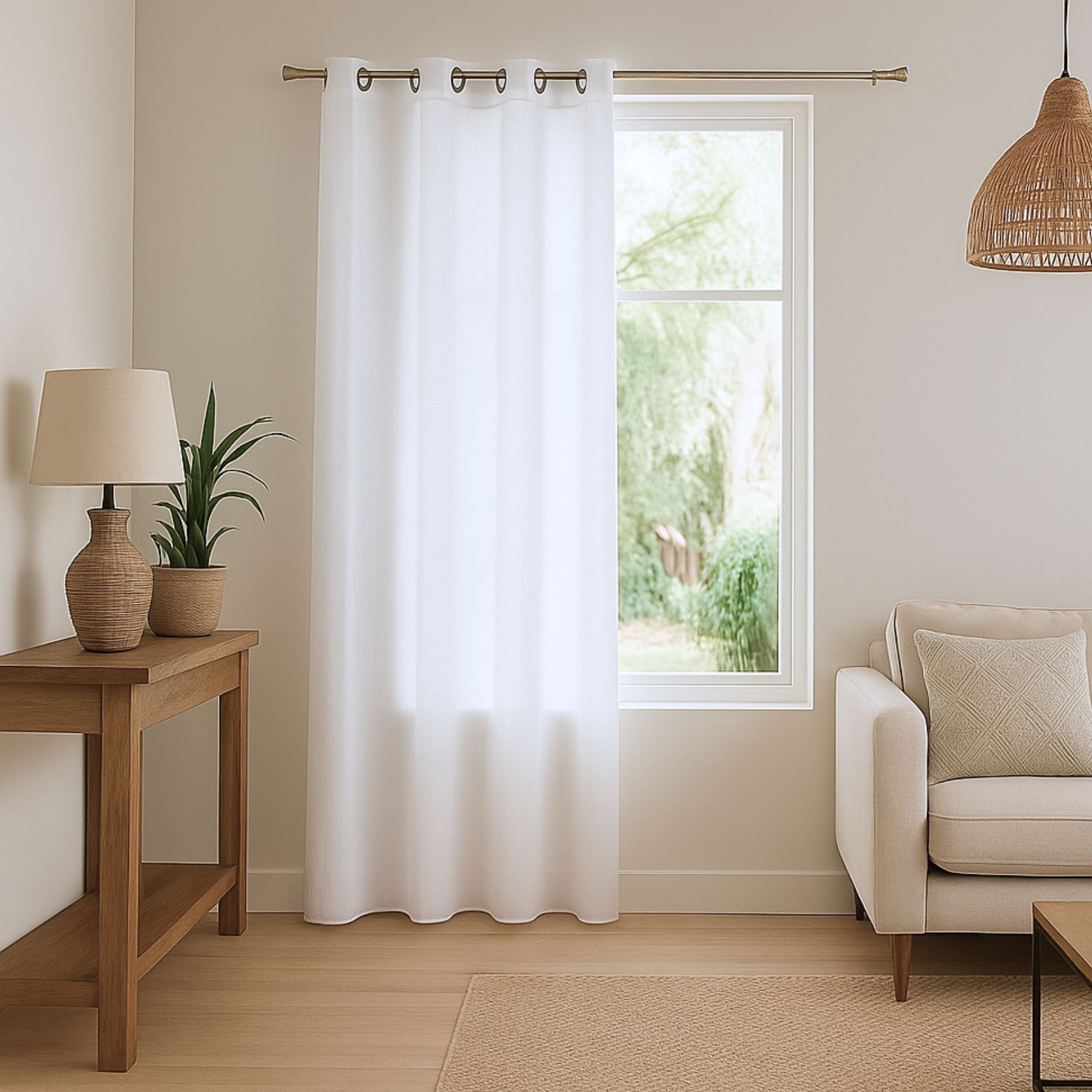 Voilage léger à l'aspect lin