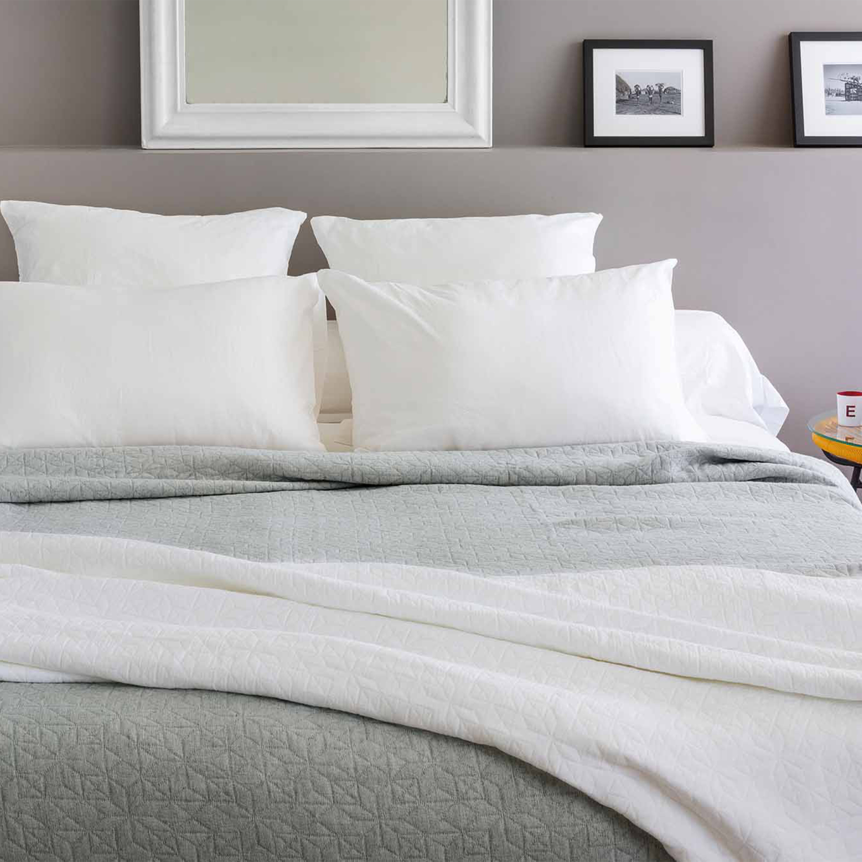 Dessus de lit matelassé en polycoton relief texturé — vue 4