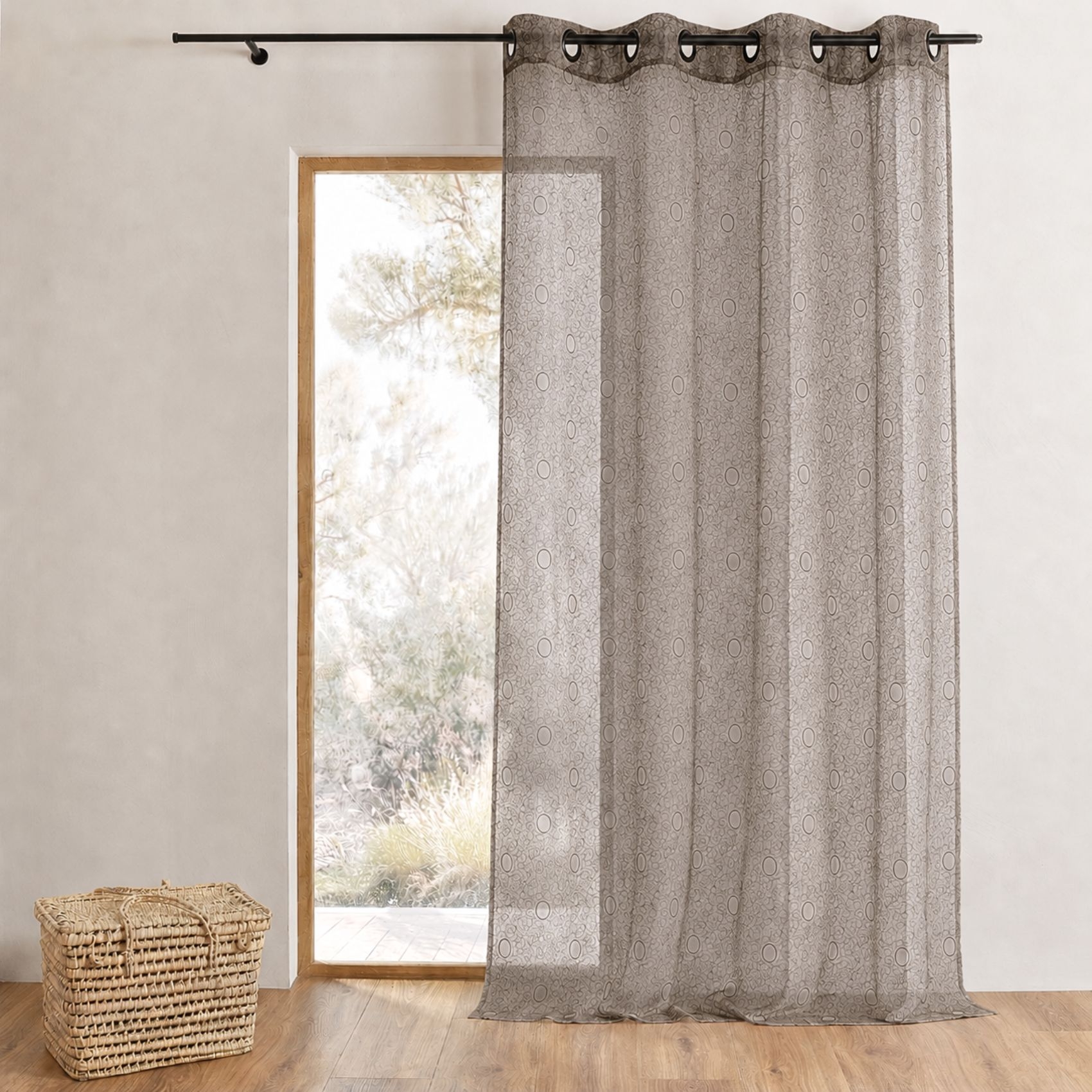 Voilage organza brodé bulles