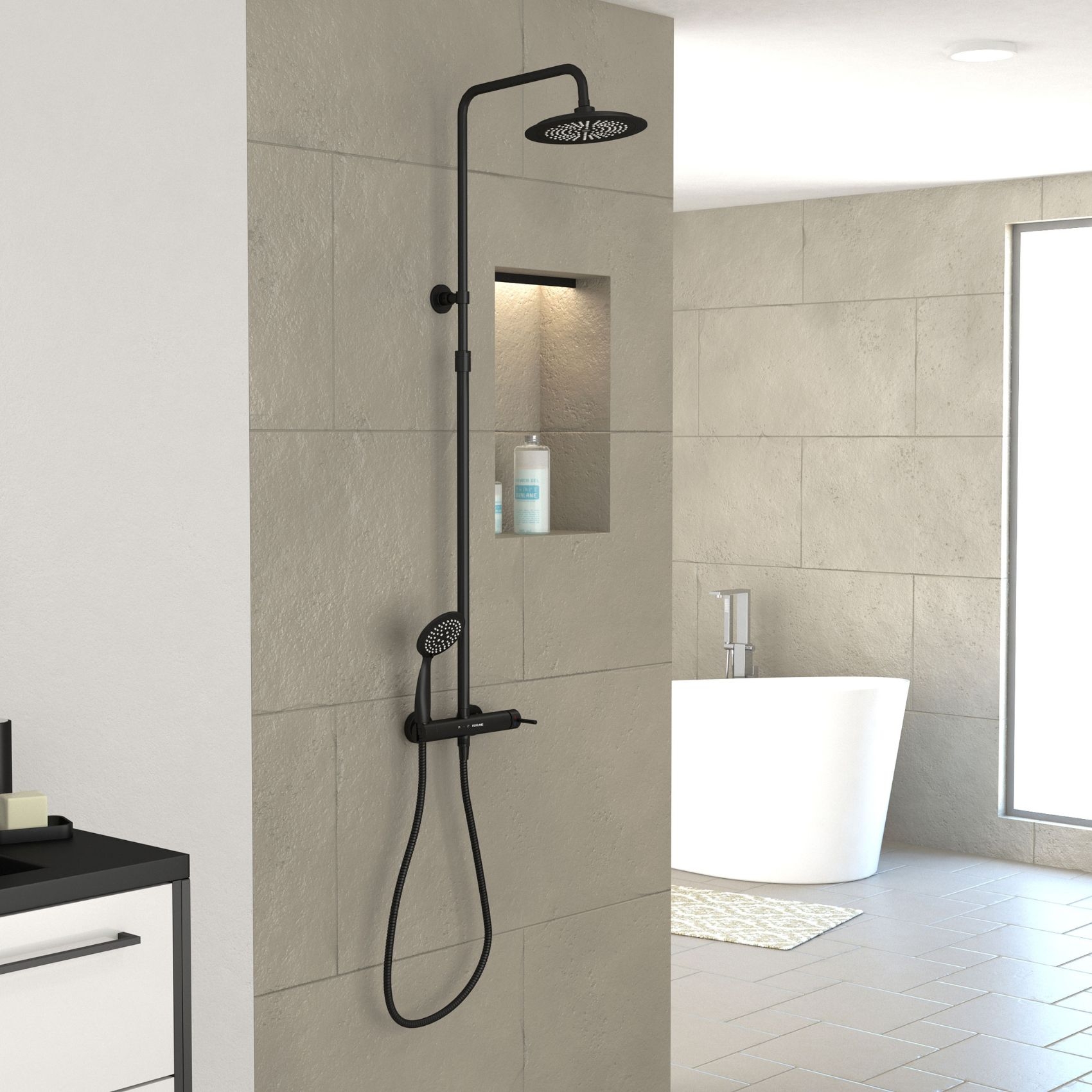 Colonne de douche mécanique noire — vue 5