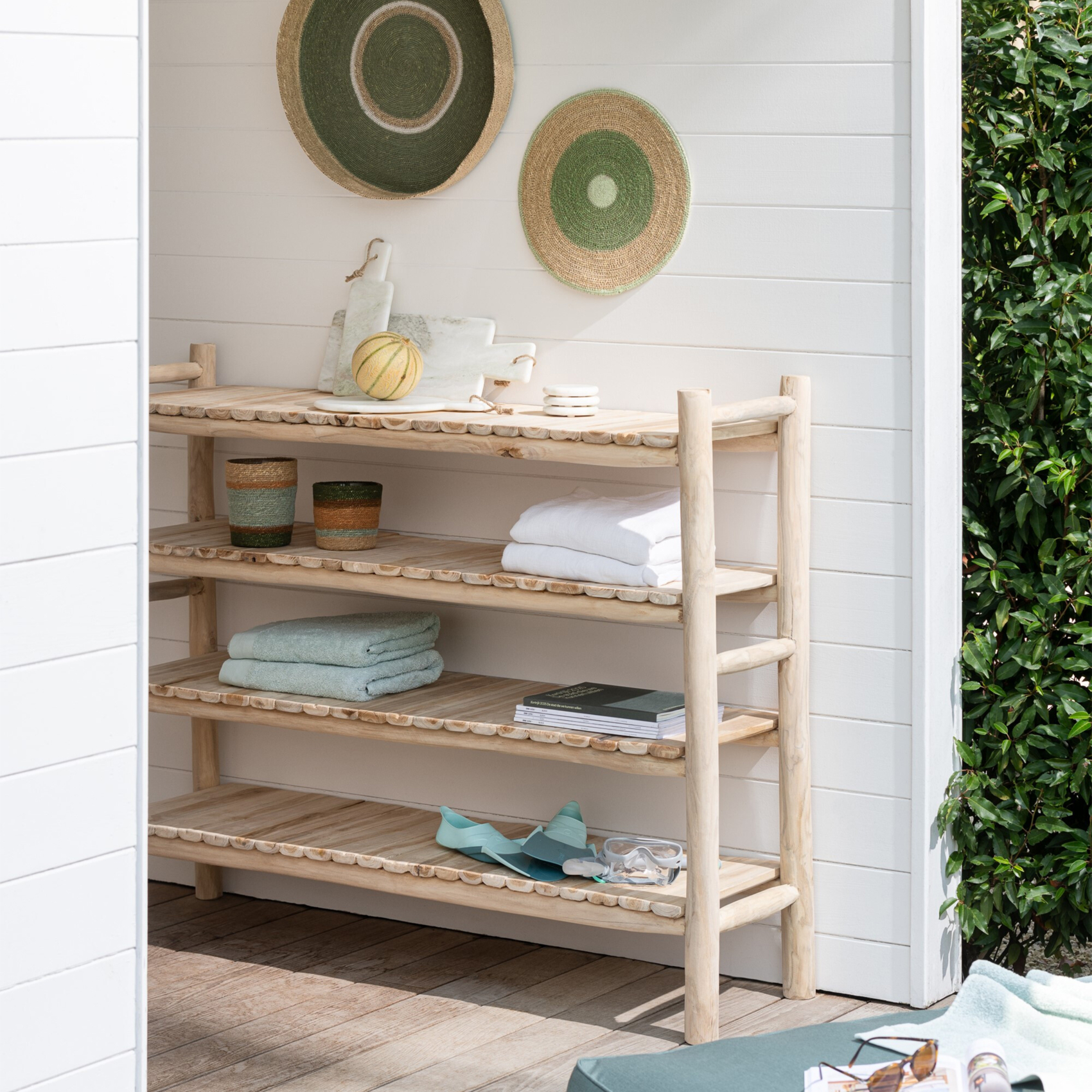 Étagère en bois de teck naturel — vue 3