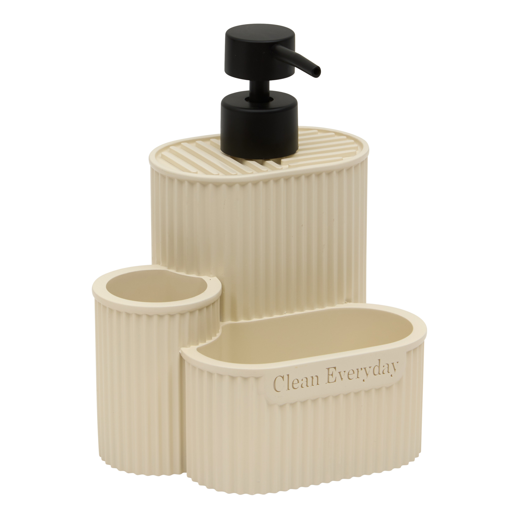 Distributeur de savon avec éponge et brosse à vaisselle