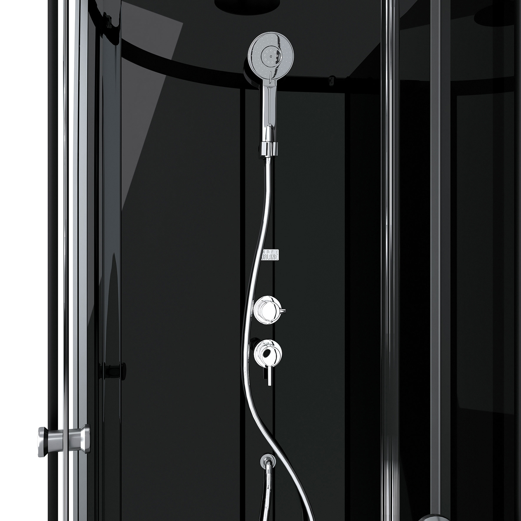 Cabine de douche 1/4 de cercle minimaliste design contemporain — vue 3