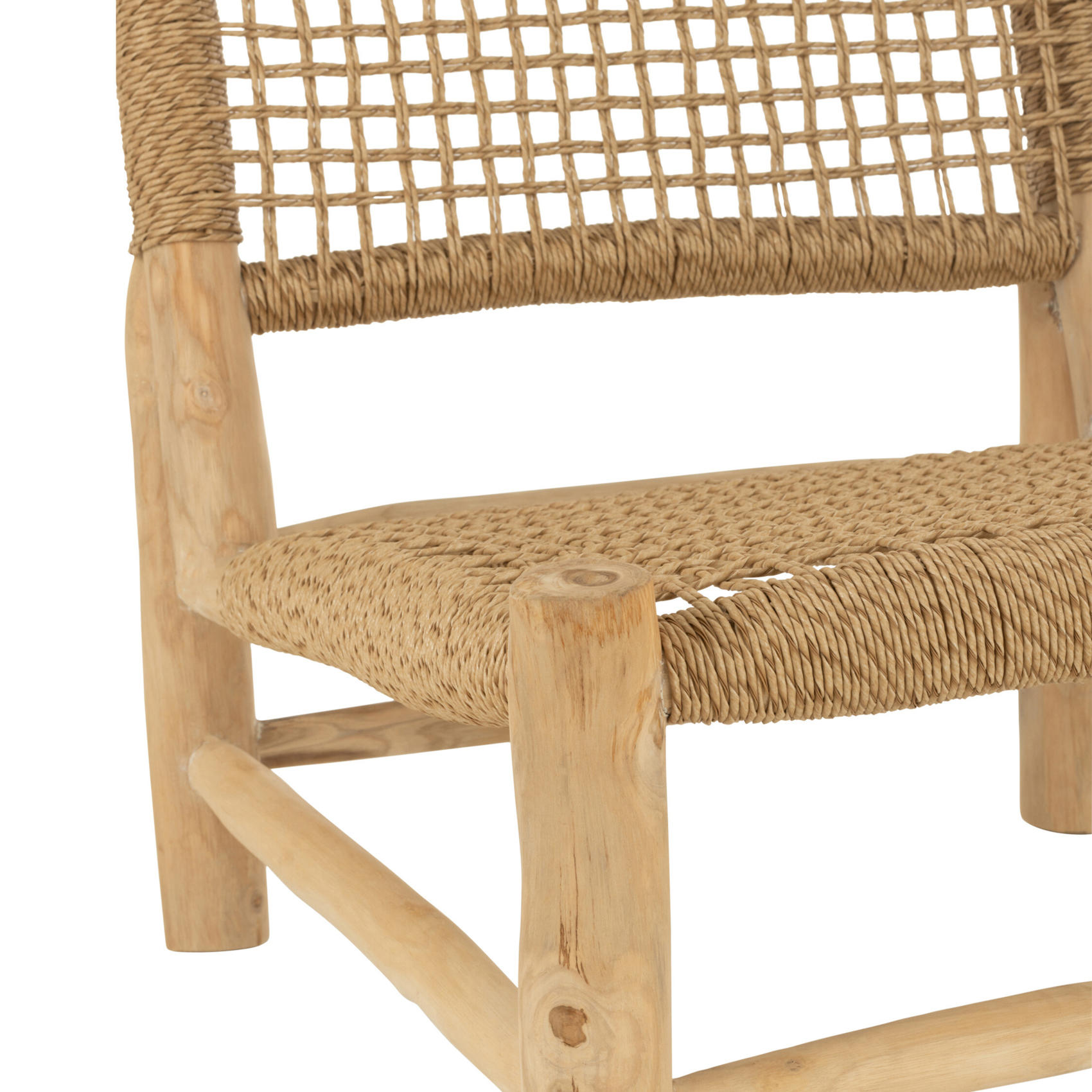 Fauteuil bas en bois et tressage — vue 5