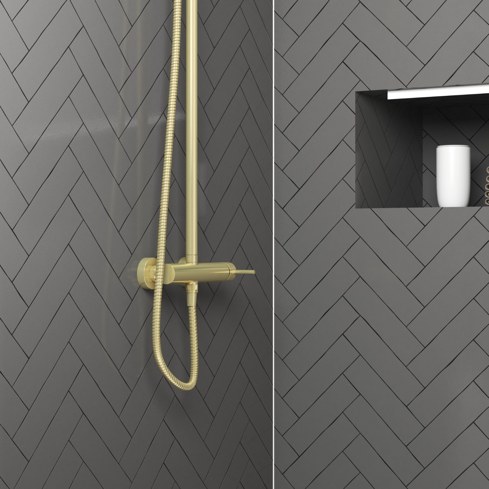 Colonne de douche mécanique dorée — vue 4