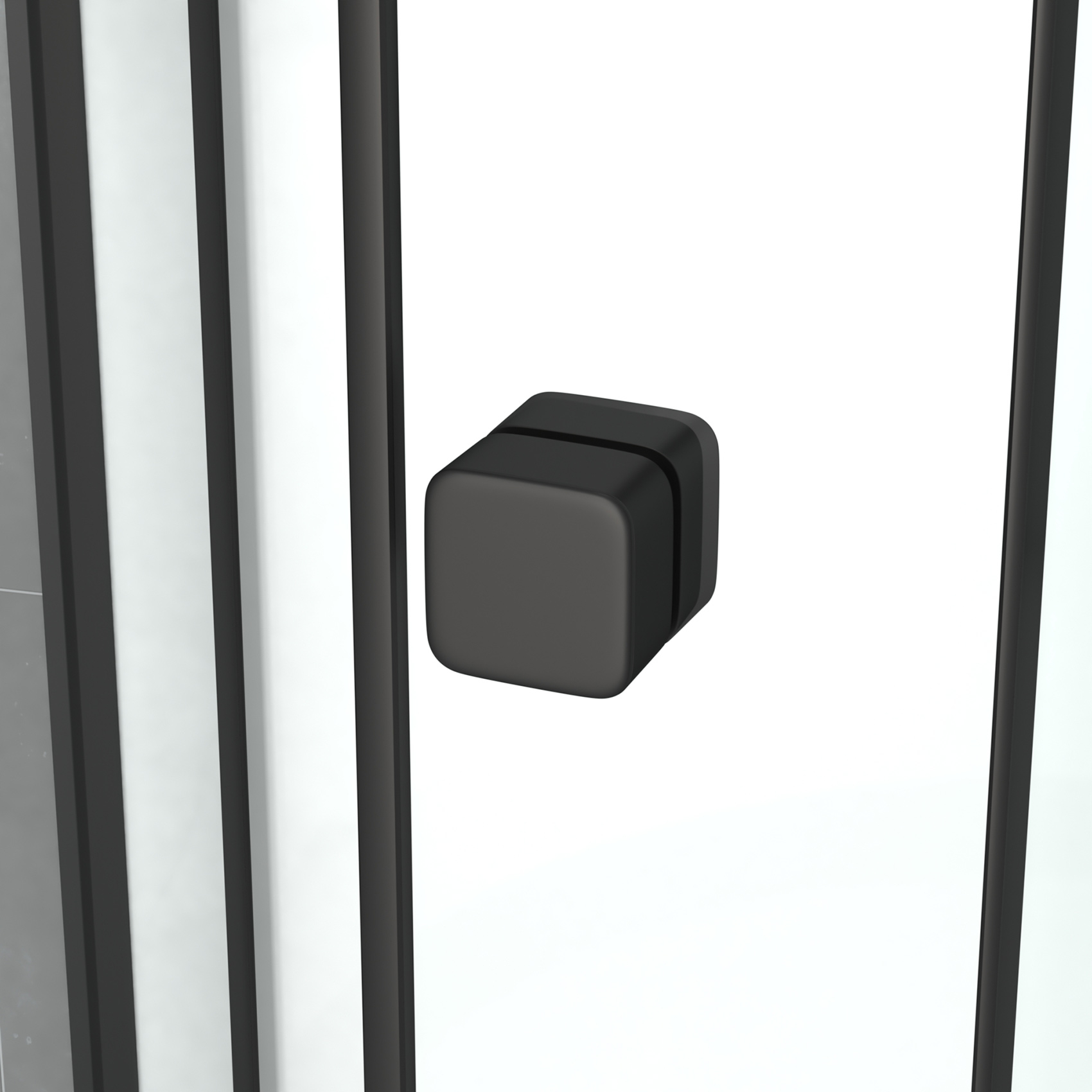 Cabine de douche carrée minimaliste style contemporain — vue 5