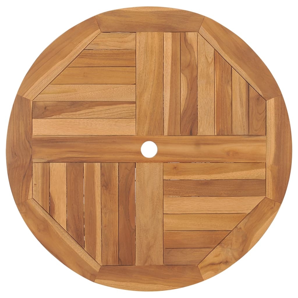Table extérieur ronde pliante en bois — vue 3
