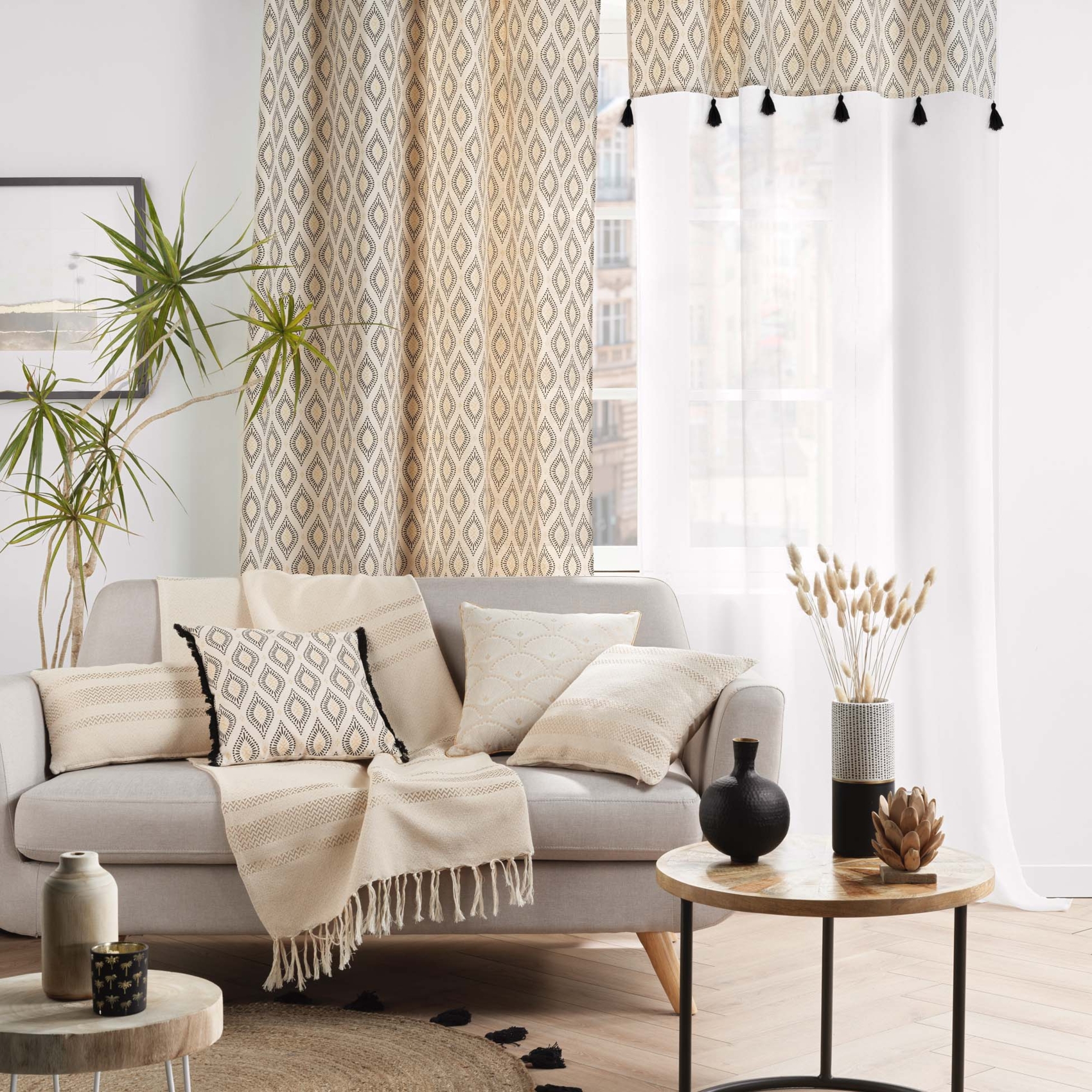 Coussin bohème doré déhoussable — vue 3