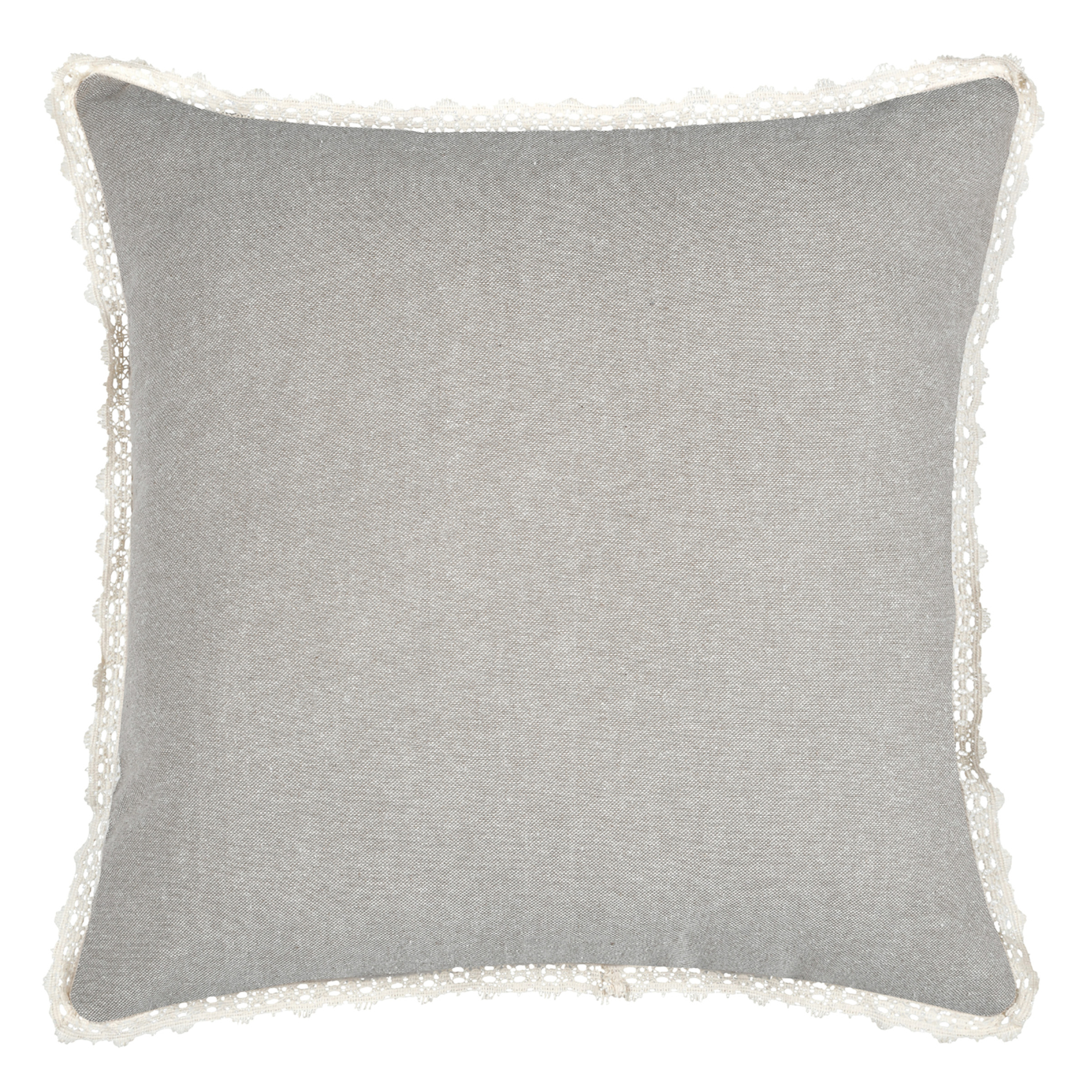 Coussin décoratif 100% coton finition dentelle