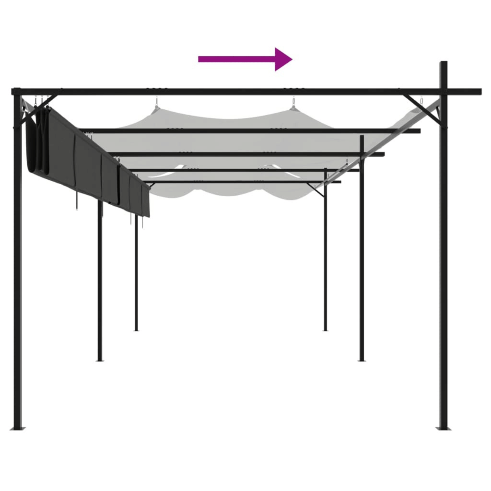 Pergola avec toit rétractable — vue 3