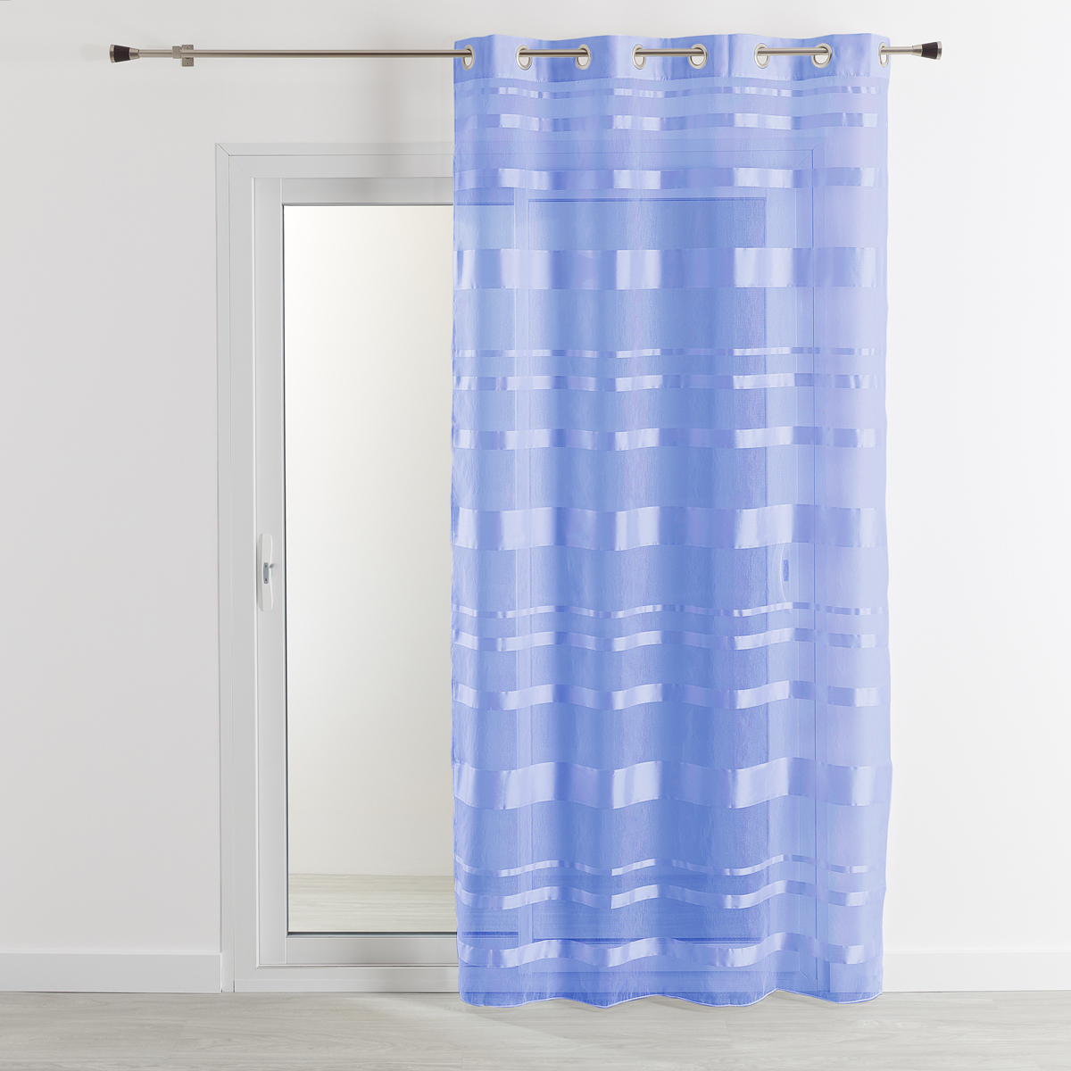 Voilage rayures horizontales tamisantes