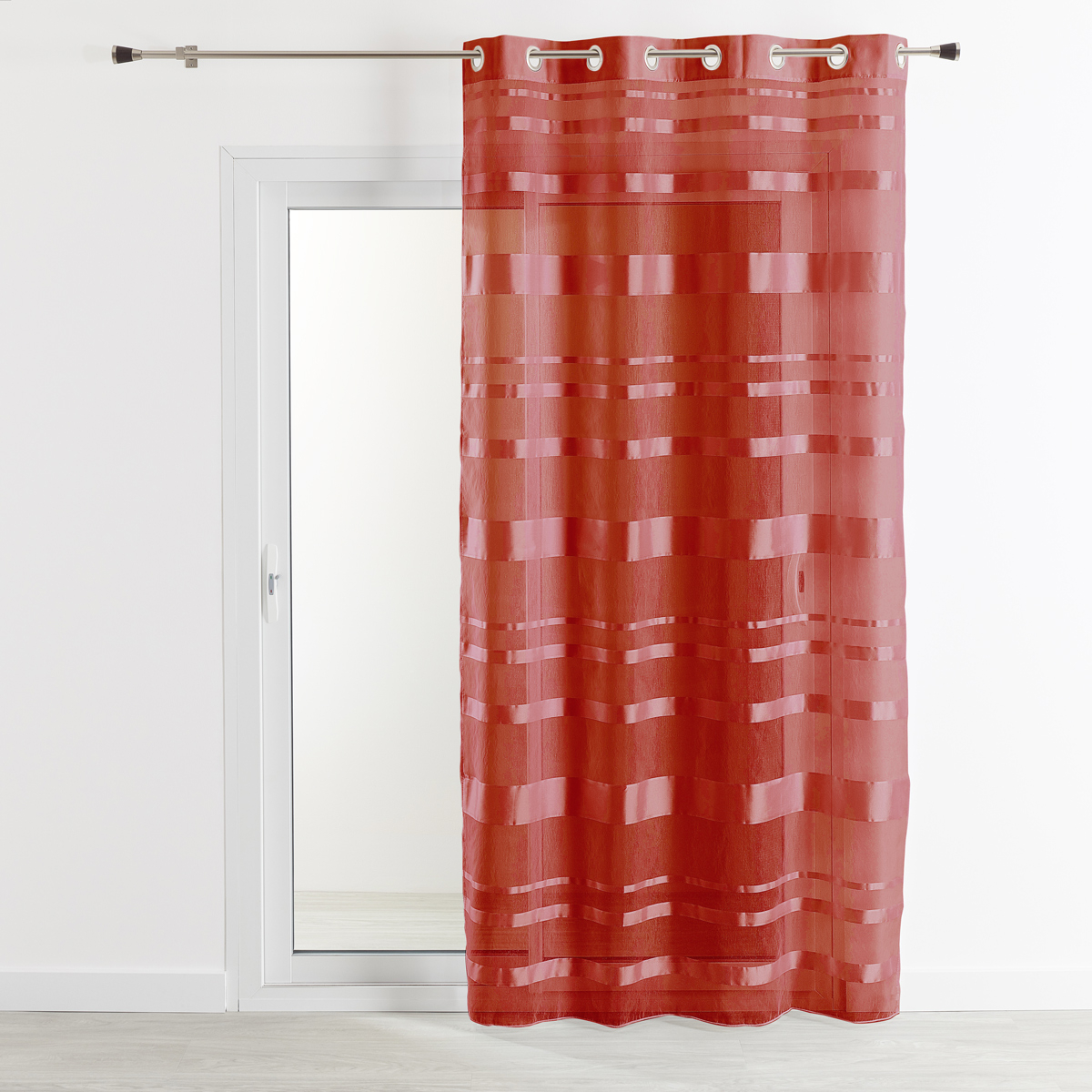 Voilage rayures horizontales tamisantes — vue 3