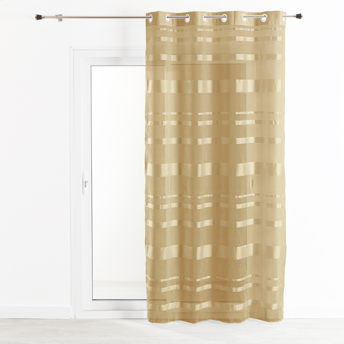 Voilage rayures horizontales tamisantes — vue 4