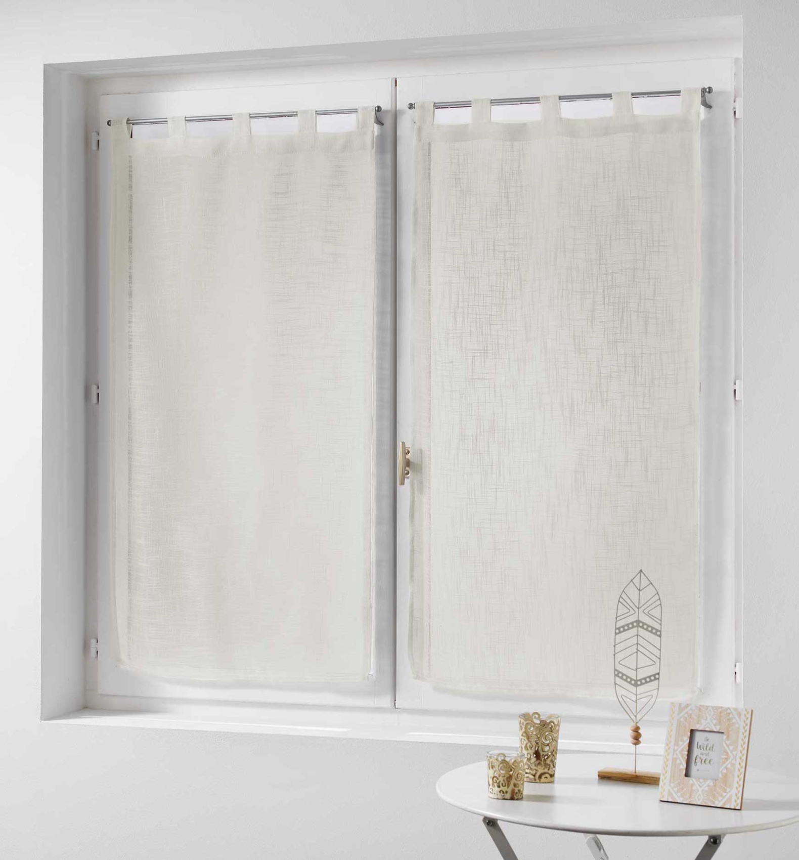 Paire de rideaux voilages effet lin — vue 3