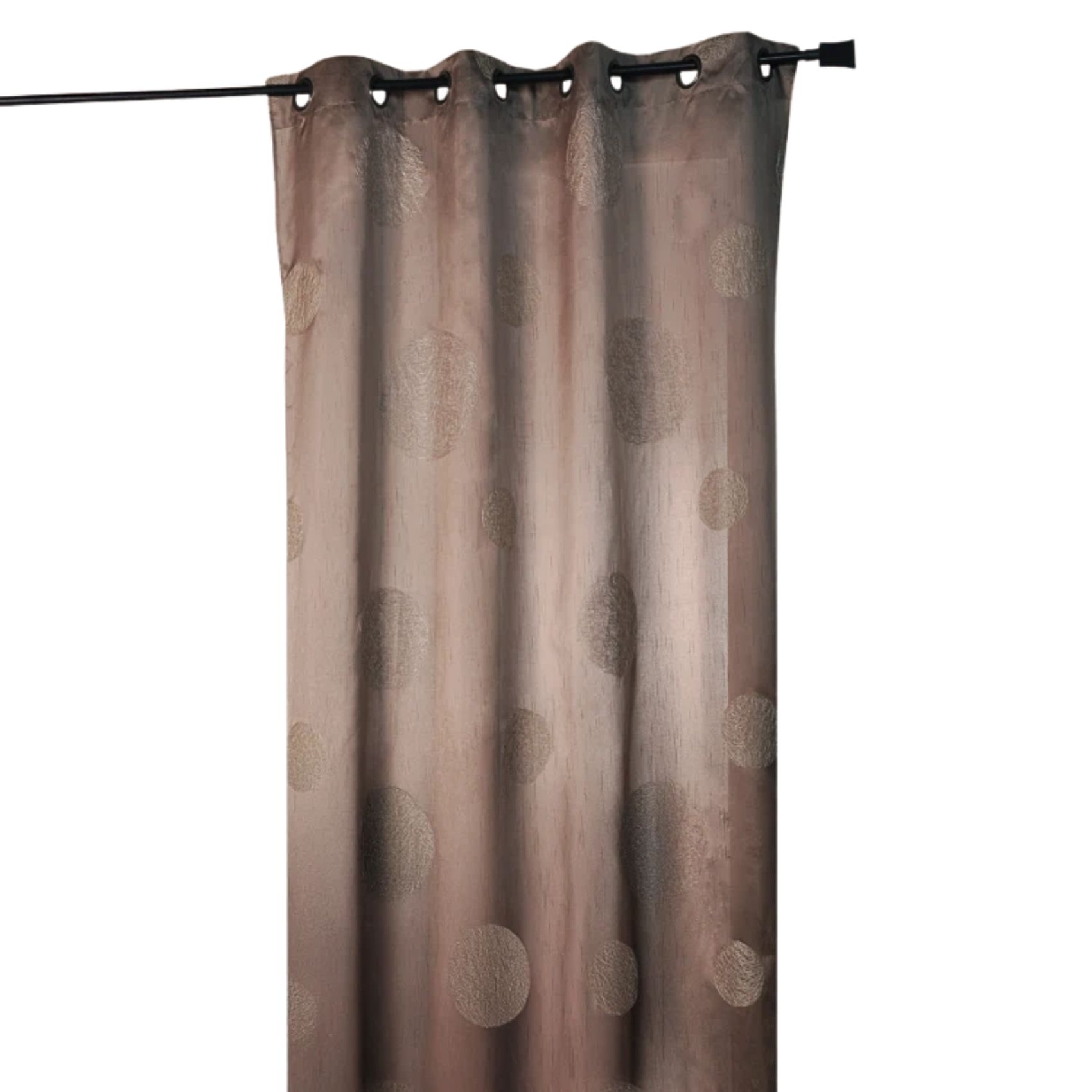 Rideau Taupe en Shantung Brodé 'Ronds Mêlés' — vue 4