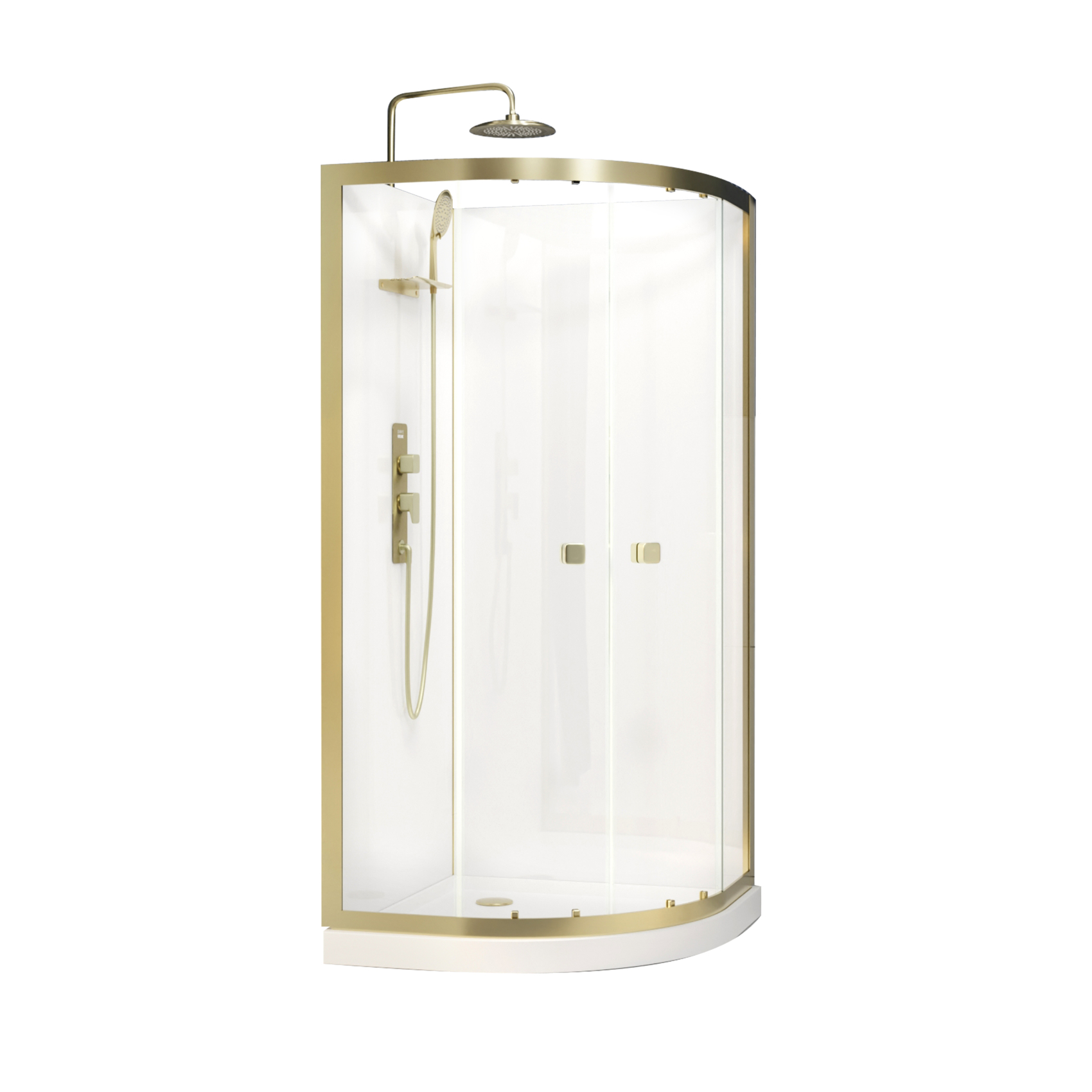 Cabine de douche design doré en aluminium