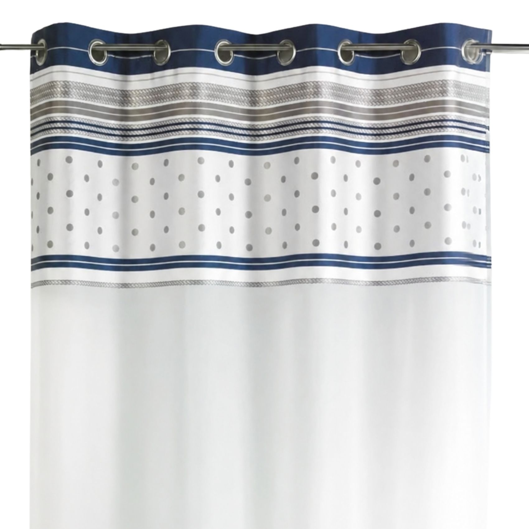 Voilage jacquard avec parement à rayures horizontales — vue 3