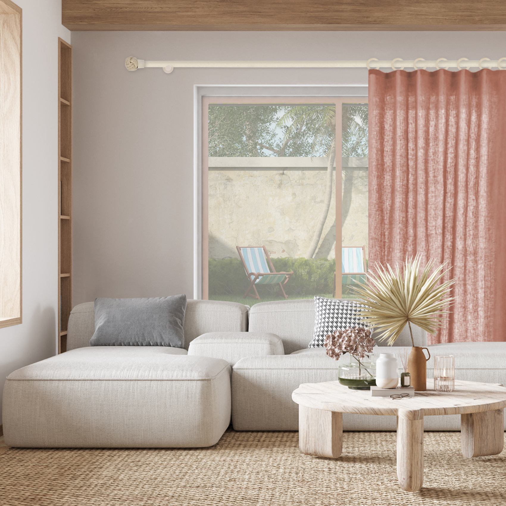 Tringle à rideaux en frêne D28 – 1m50 — vue 3