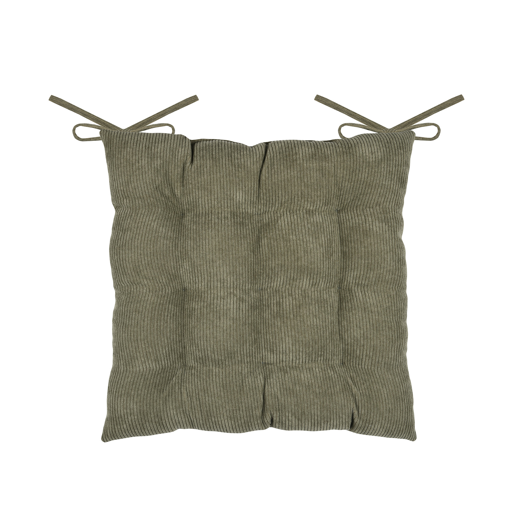 Galette de chaise carrée en velours côtelé — vue 5