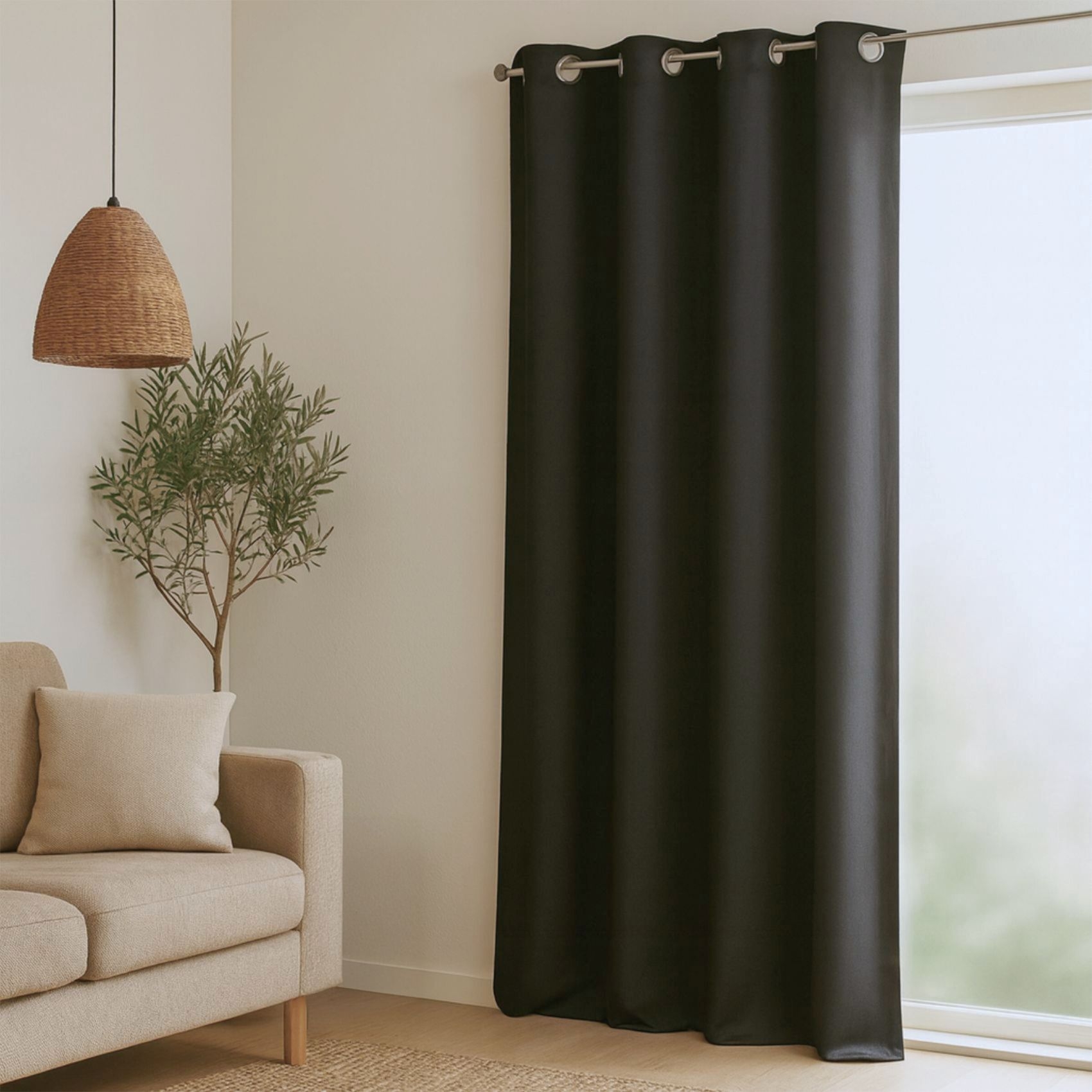 Rideau 100% occultant Ignifugé M1 Noir