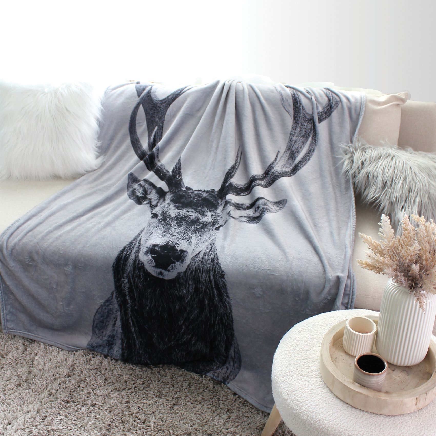 Plaid flanelle imprimé doux — vue 4