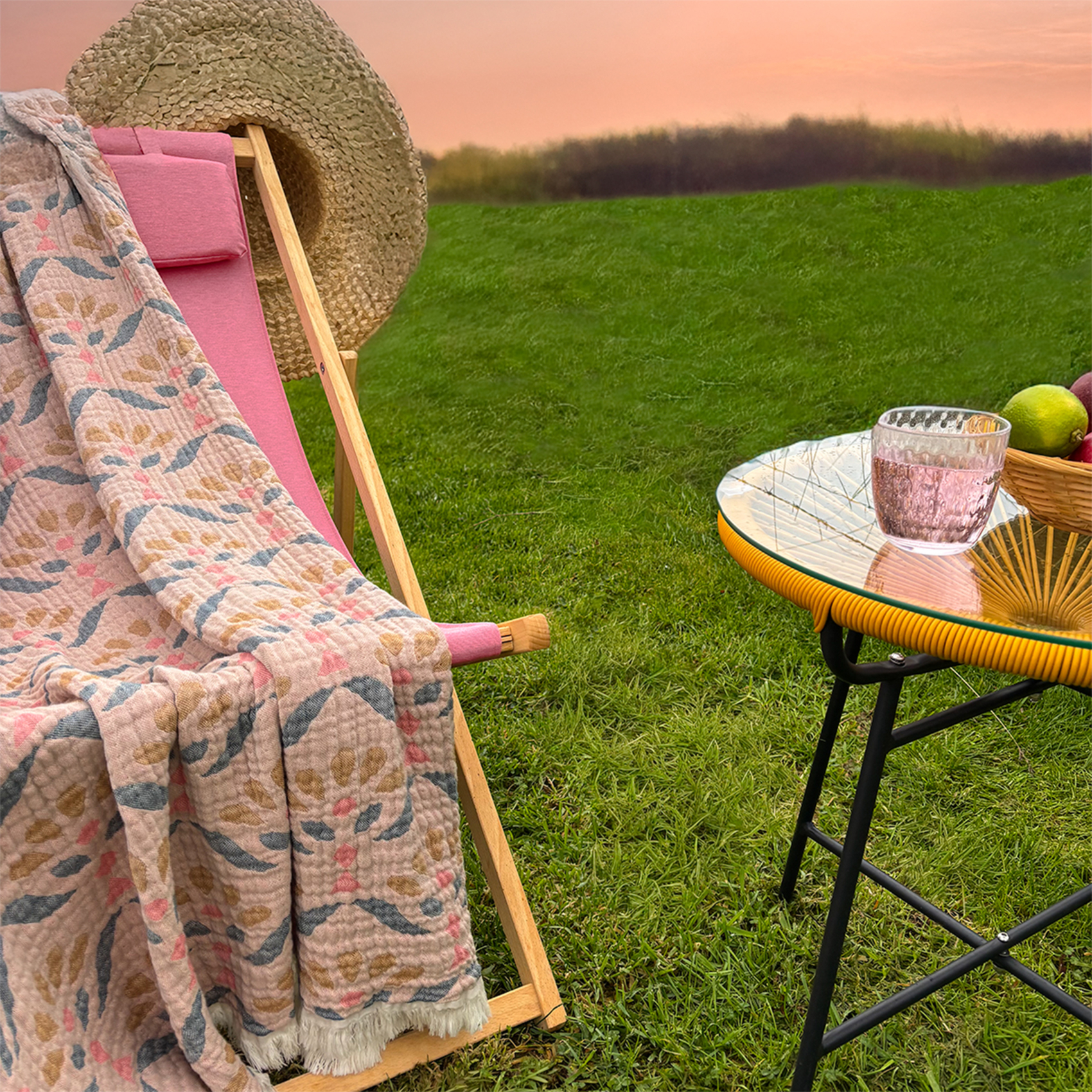 Plaid en gaze de coton lavée à motif végétal — vue 6